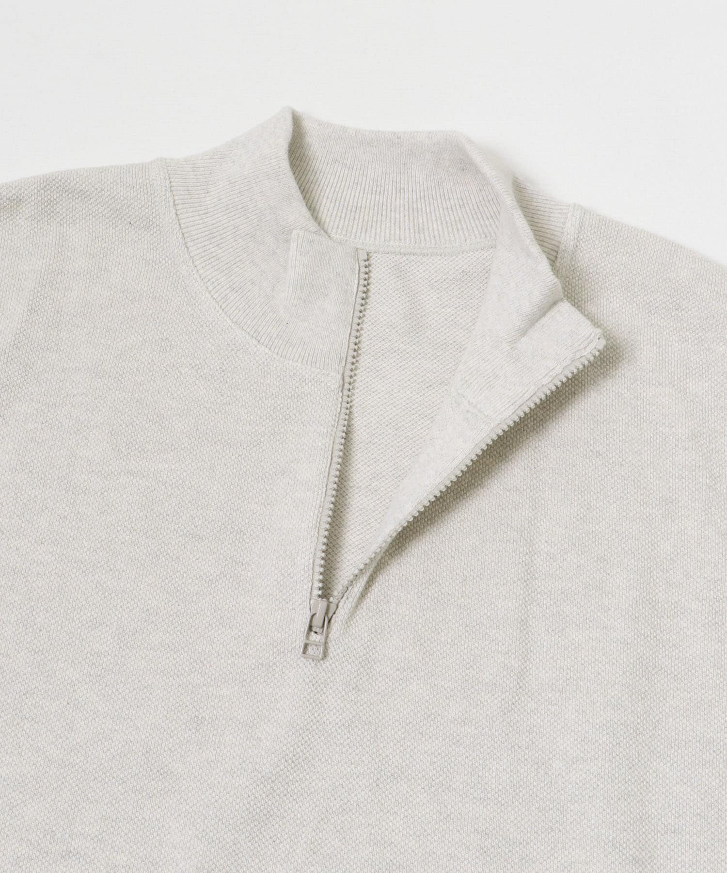 crepuscule　Moss Stitch Half Zip Pullover Oatmeal 1