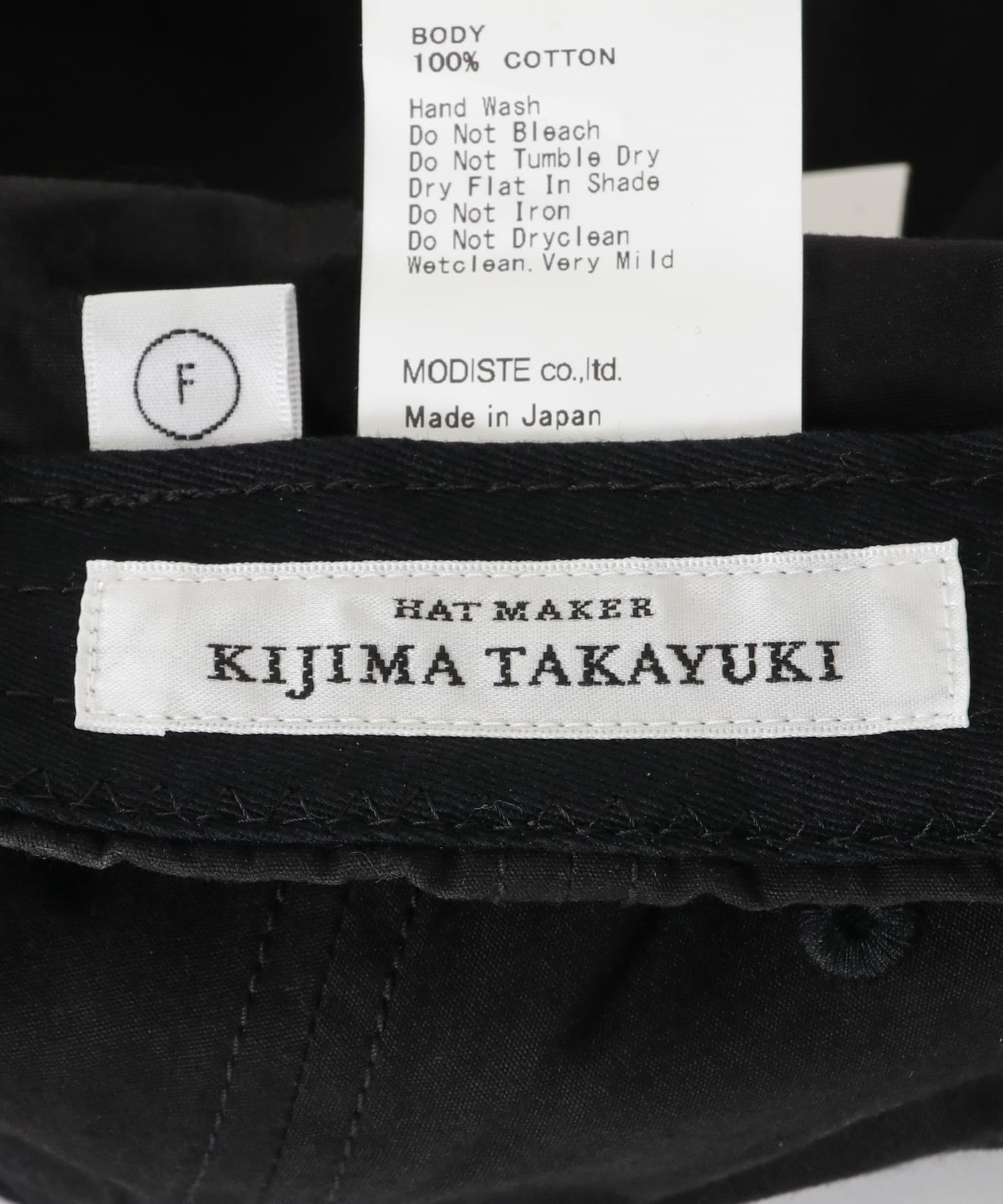 KIJIMA TAKAYUKI　PARAFFIN 6PANEL CAP BLACK 01 FREE