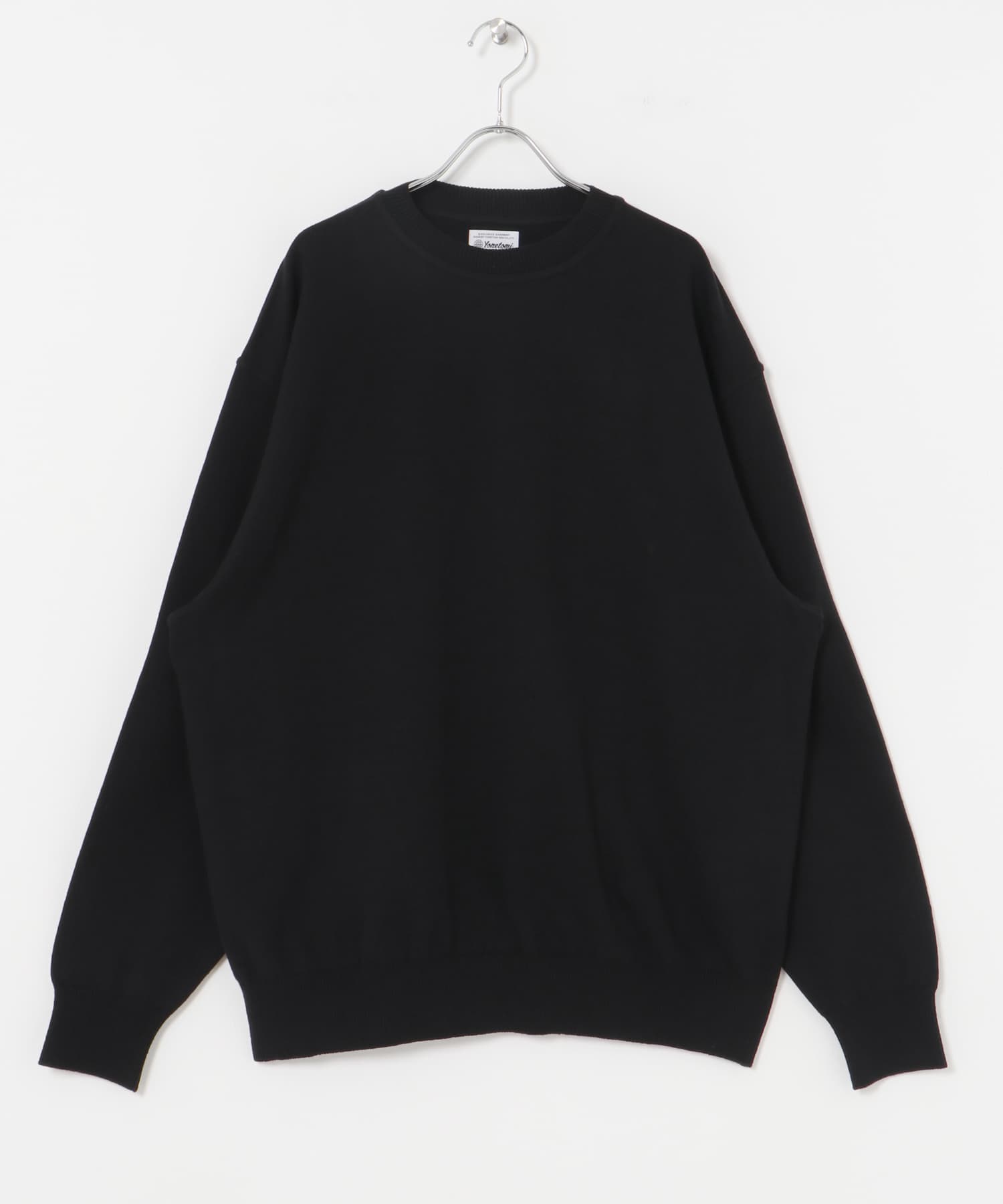 Yonetomi　WAVE COTTON KNIT PULLOVER BLACK 3
