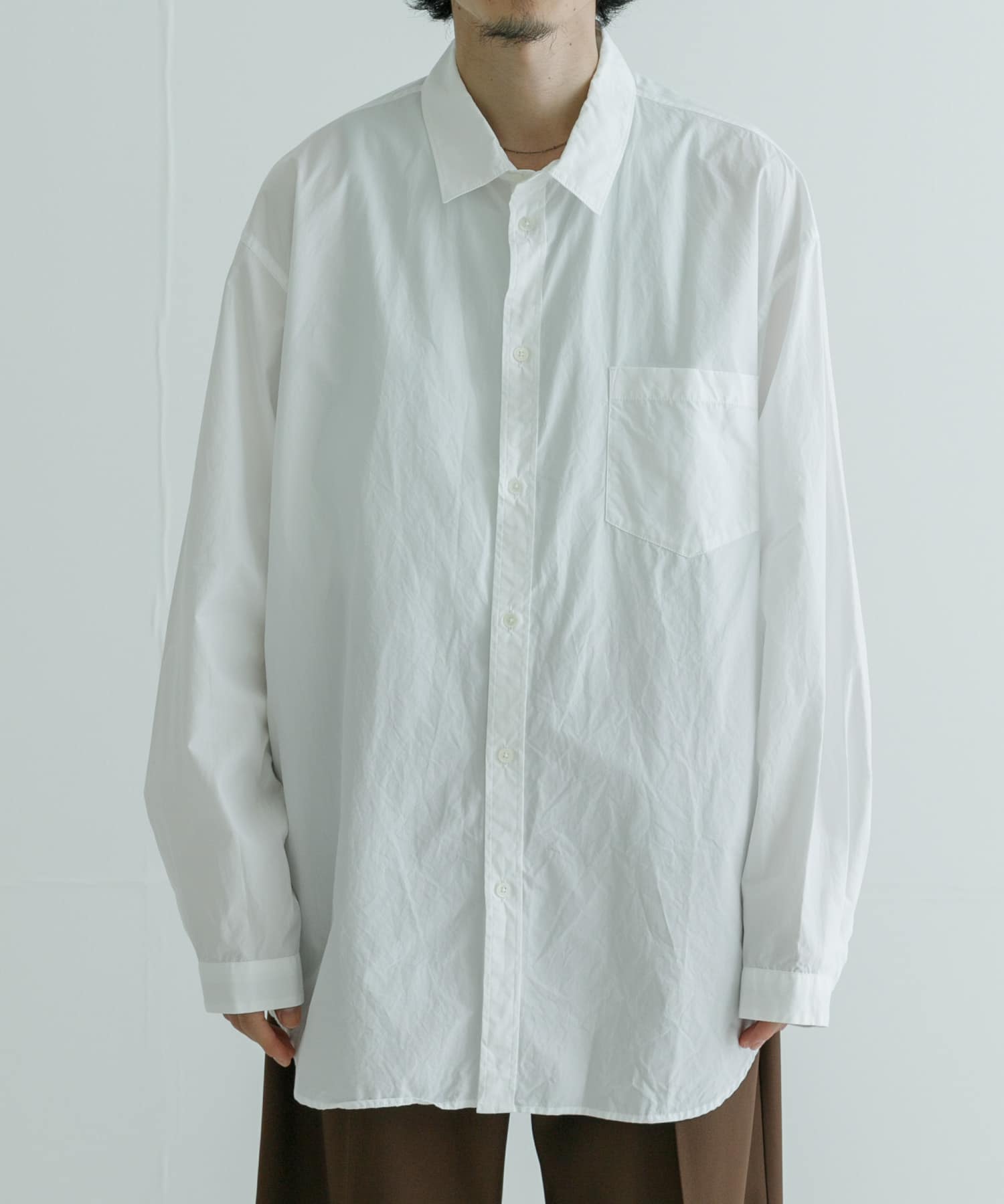 ATON SUVIN BROAD WASHED SHIRTS(4 001 WHITE): トップス｜URBAN