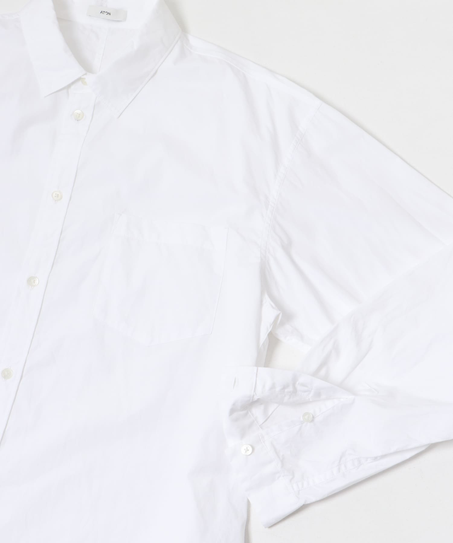 ATON　SUVIN BROAD WASHED SHIRTS 001 WHITE 4