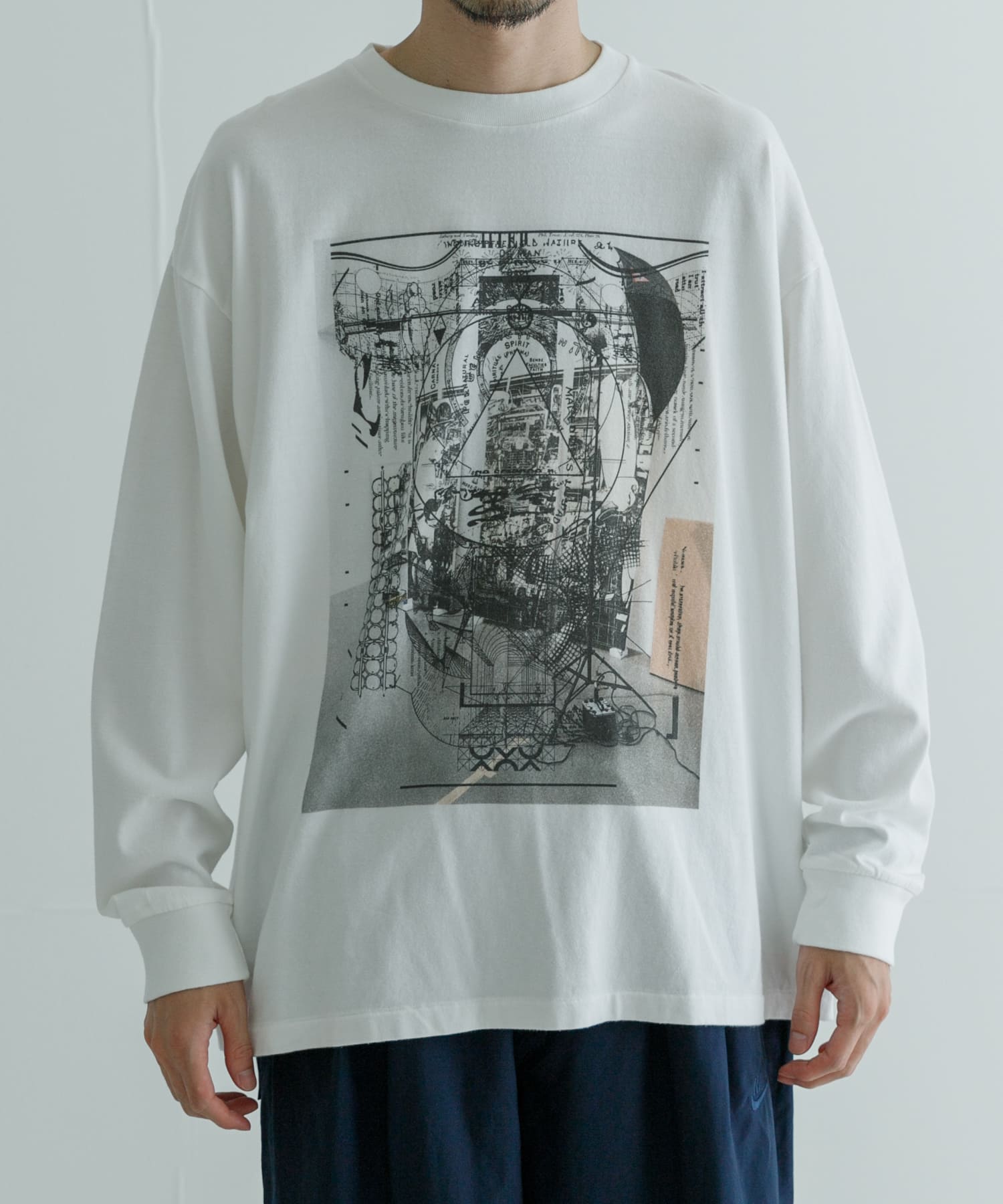 semoh　Behind Long-Sleeve T-shirts