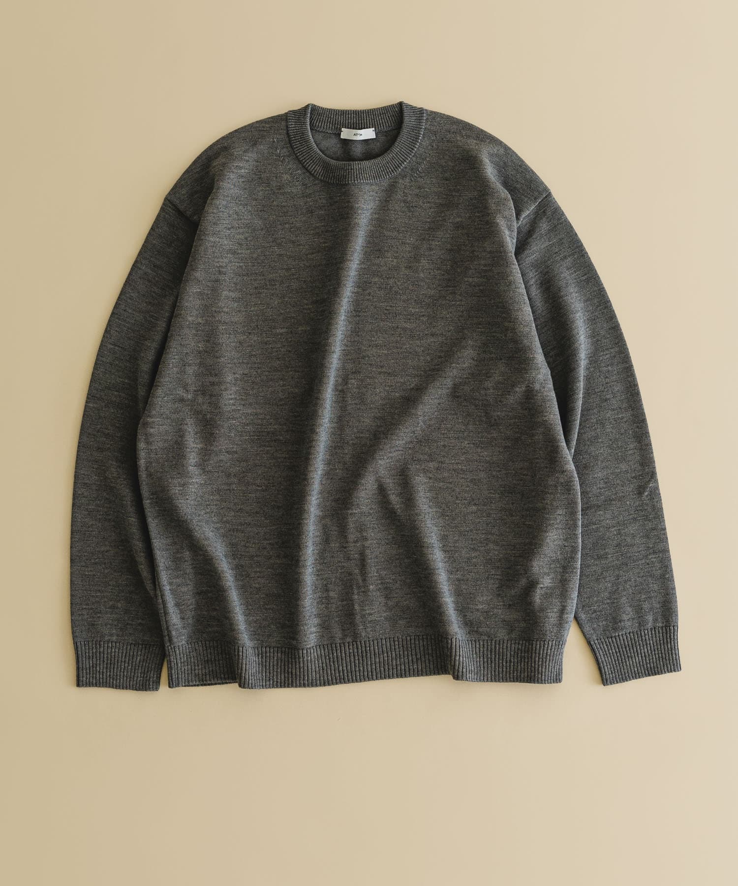 ATON　WOOL WASHI CREWNECK SWEATER 003 GRAY 4