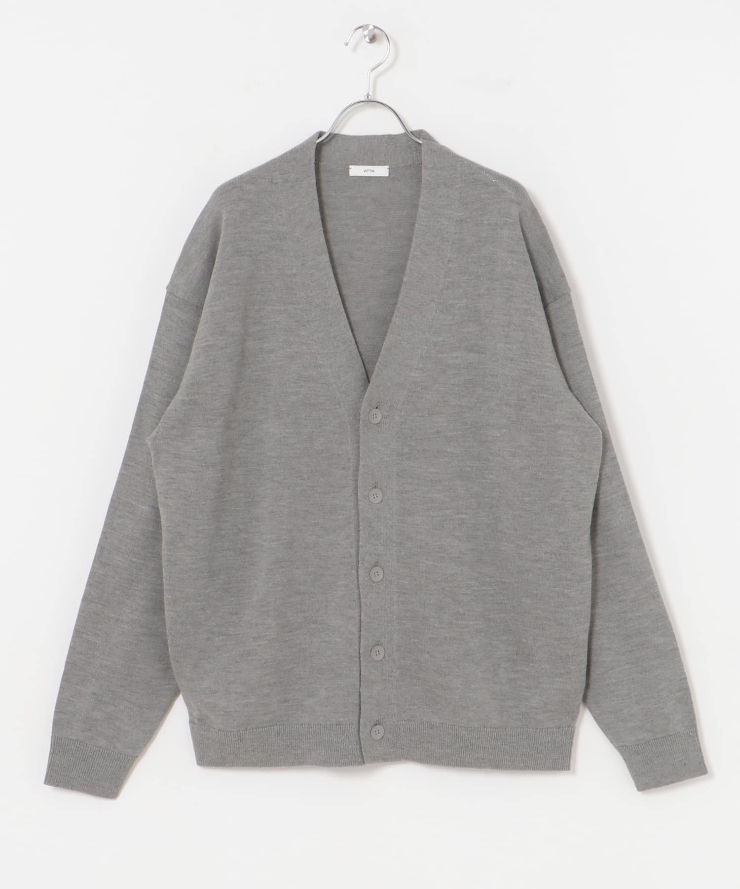 ATON　WOOL WASHI OVERSIZED CARDIGAN 003 GRAY 4