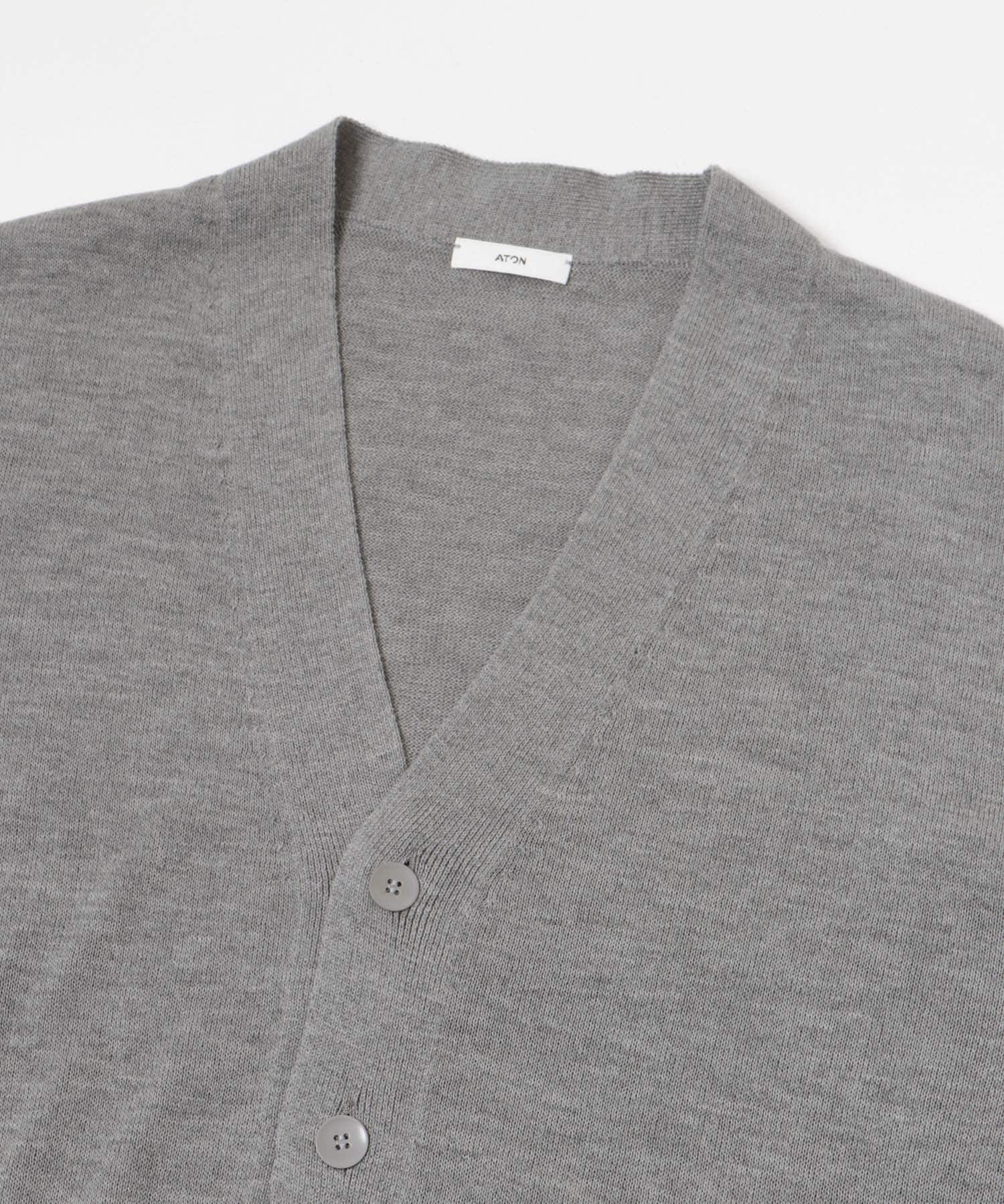 ATON　WOOL WASHI OVERSIZED CARDIGAN 003 GRAY 4