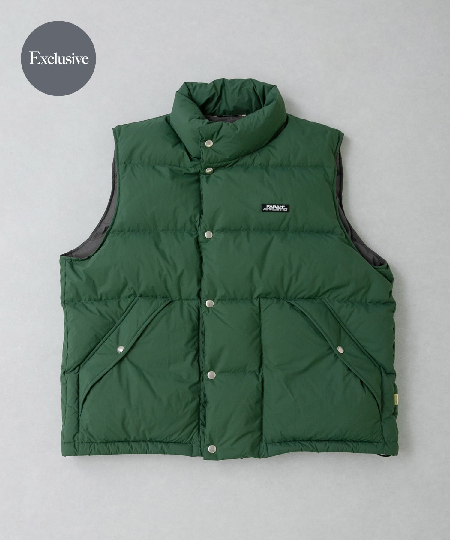 『別注』FARAH×URBAN RESEARCH　Nylon Down Vest Green L