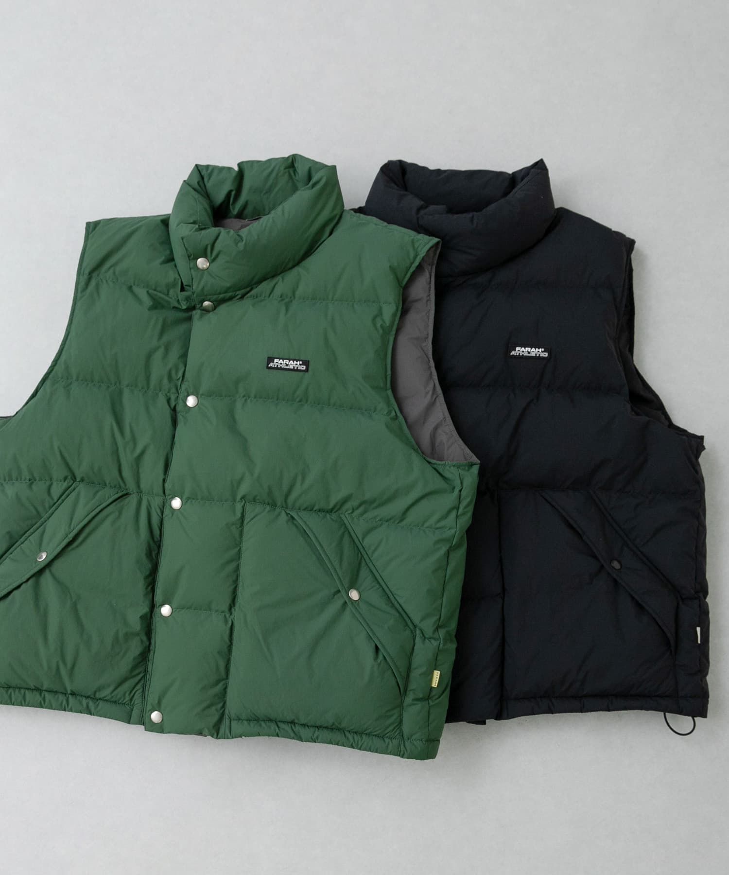 『別注』FARAH×URBAN RESEARCH　Nylon Down Vest Green XL