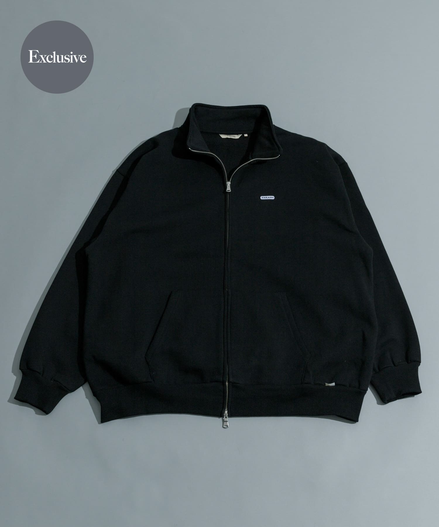 『別注』FARAH×UR　Potting LOGO FullZip Sweat Black M
