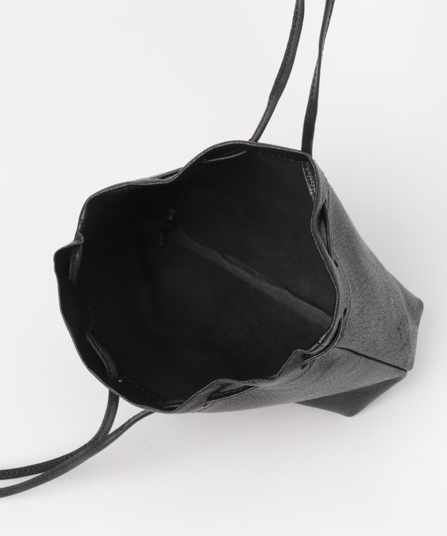 MASTER&Co.　GOAT LEATHER KINCHAKU BAG 99 BLACK -