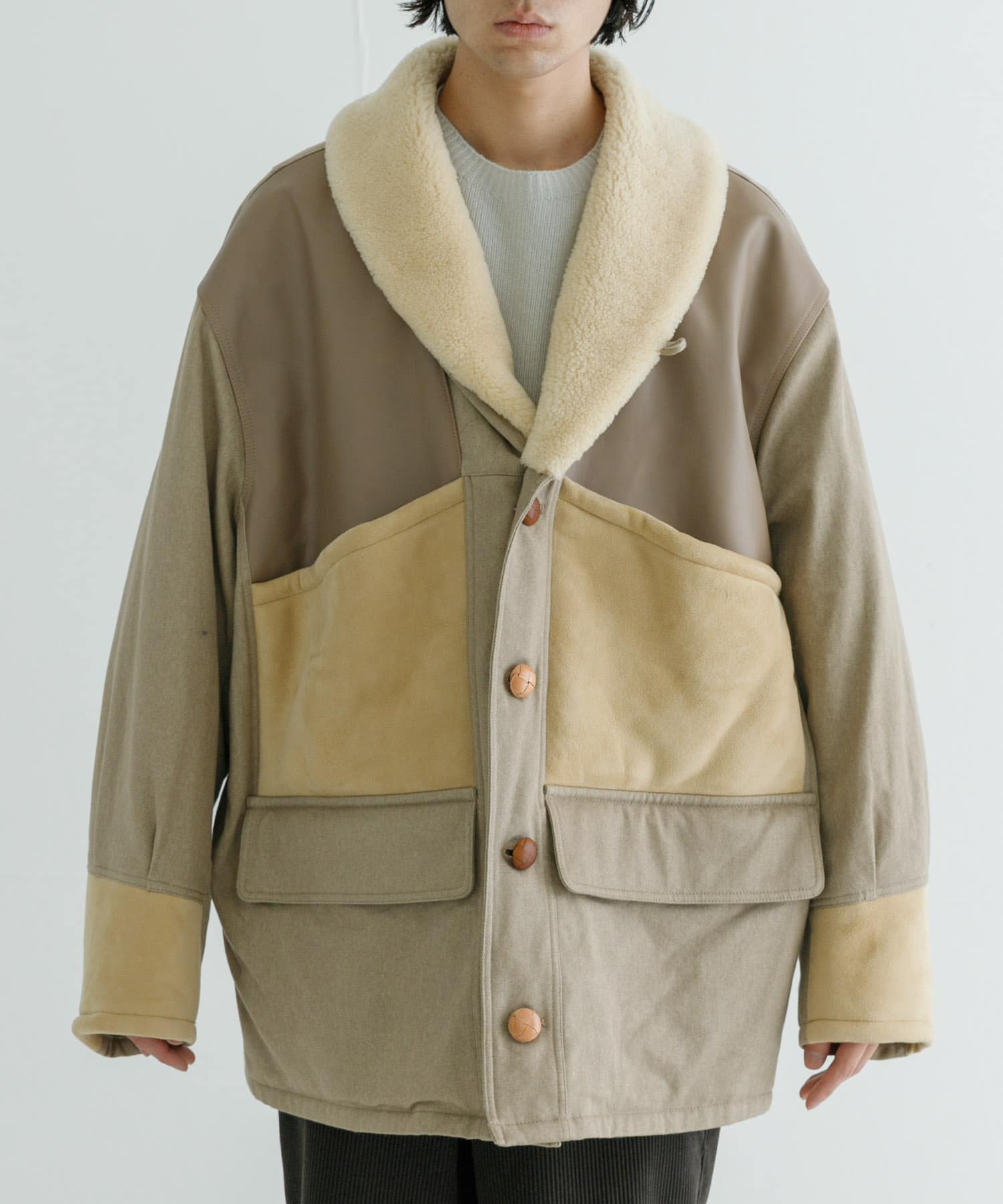 SEVEN BY SEVEN　MOUTON COMBINATION JACKET