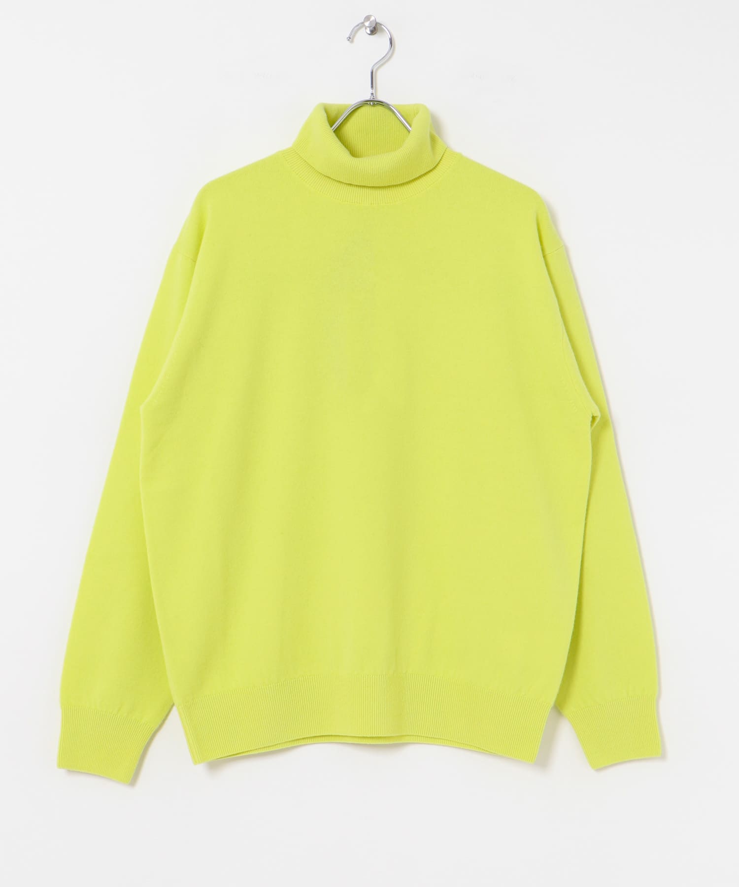 Yonetomi　NEW BASIC KNIT TURTLE PULLOVER LIME 3