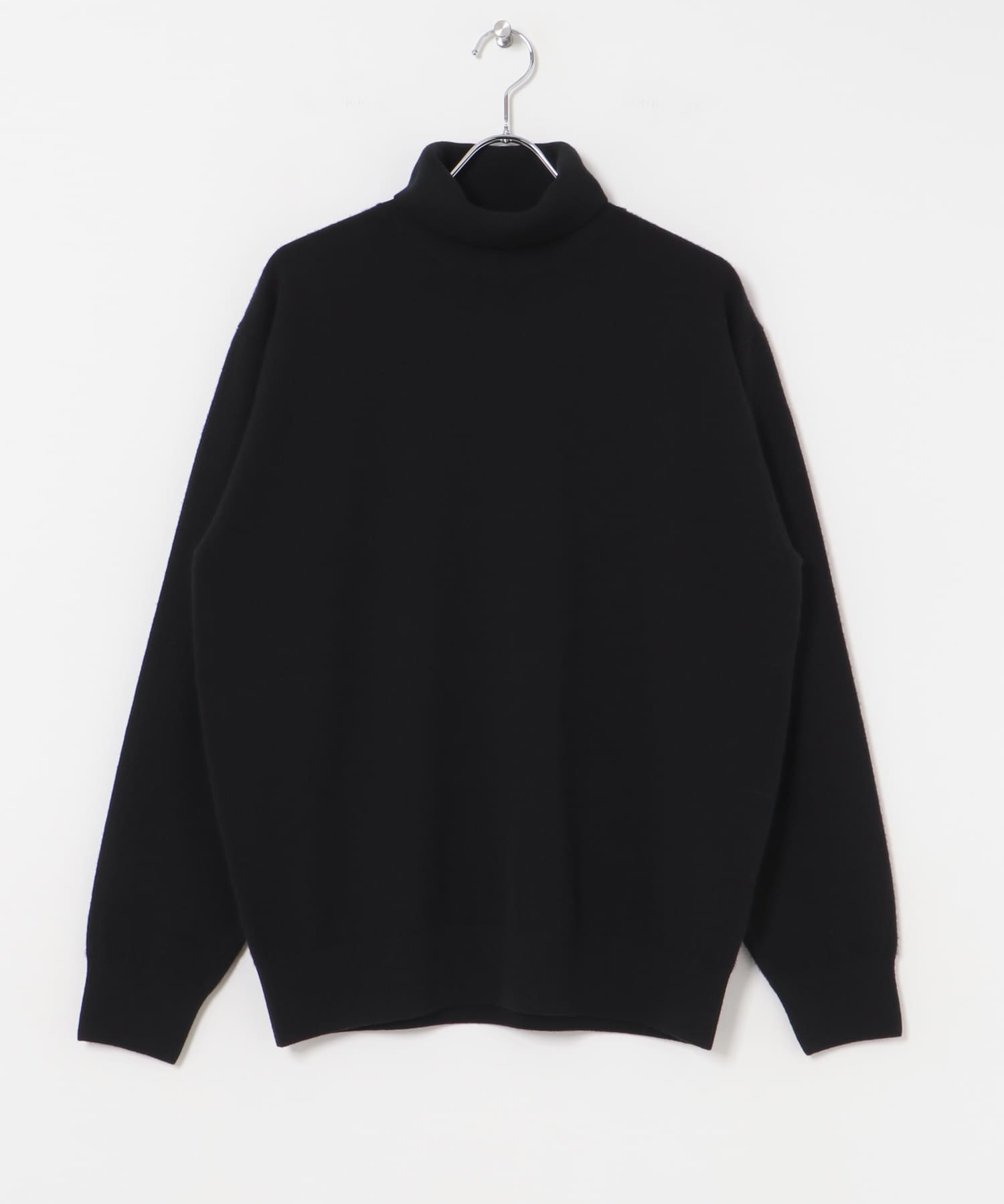 Yonetomi　NEW BASIC KNIT TURTLE PULLOVER BLACK 3