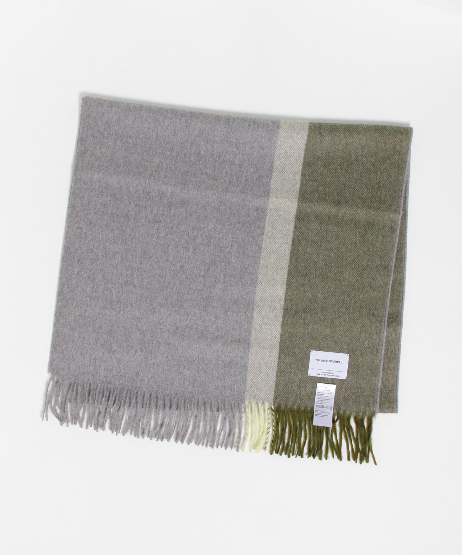 THE INOUE BROTHERS　Brushed Scole Stripe Grey/Khaki one
