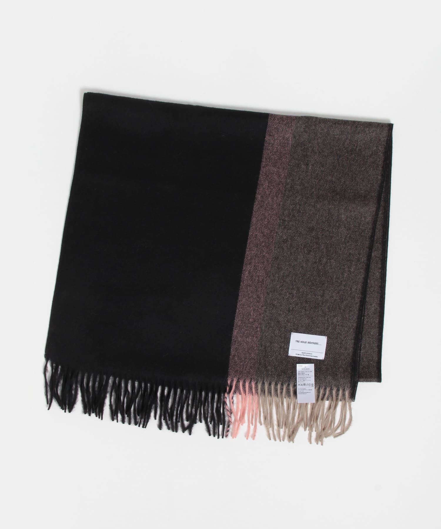 THE INOUE BROTHERS　Brushed Scole Stripe Blk/Greige one