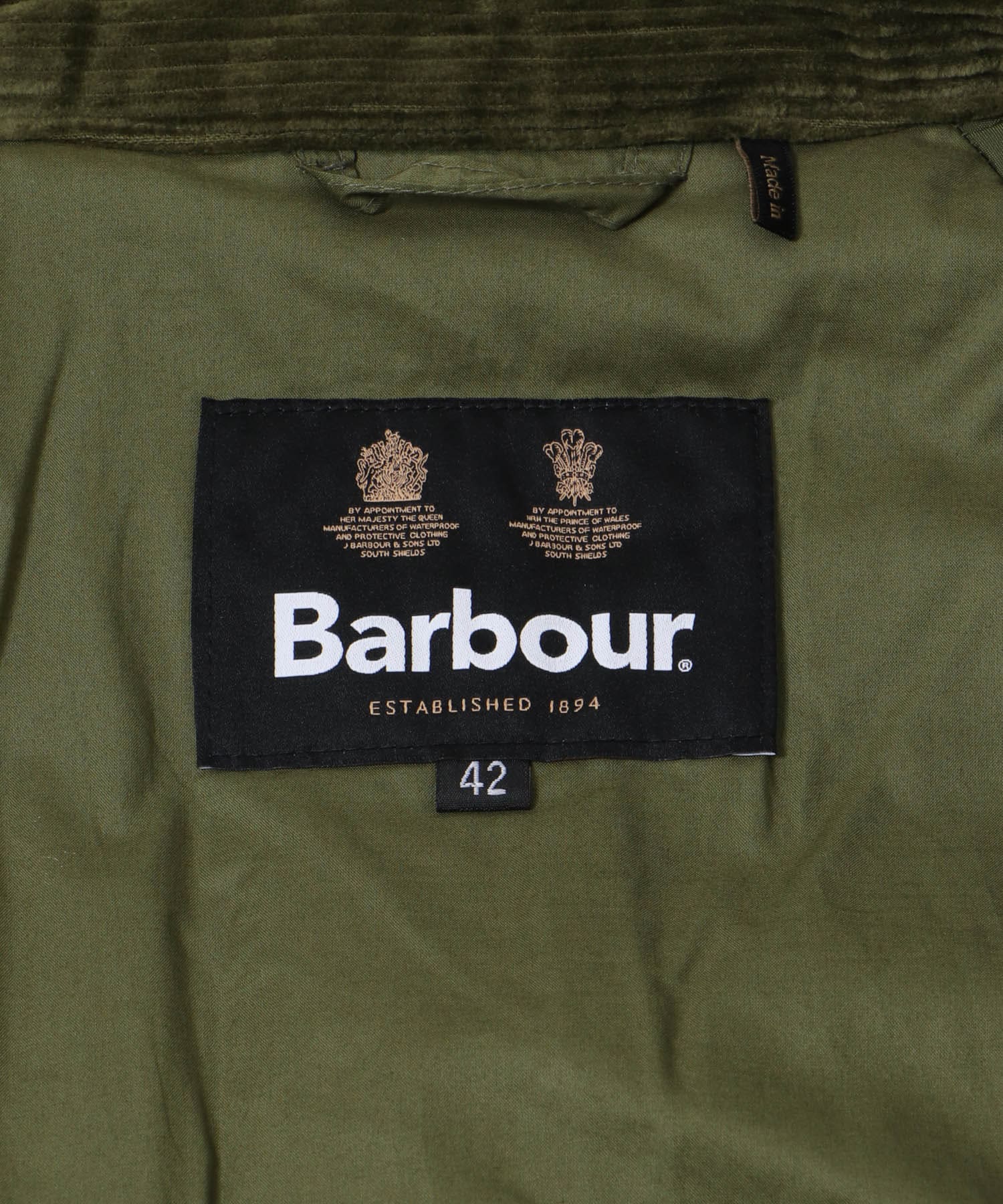 Barbour　EXMOOR CASUAL COAT OLIVE 36