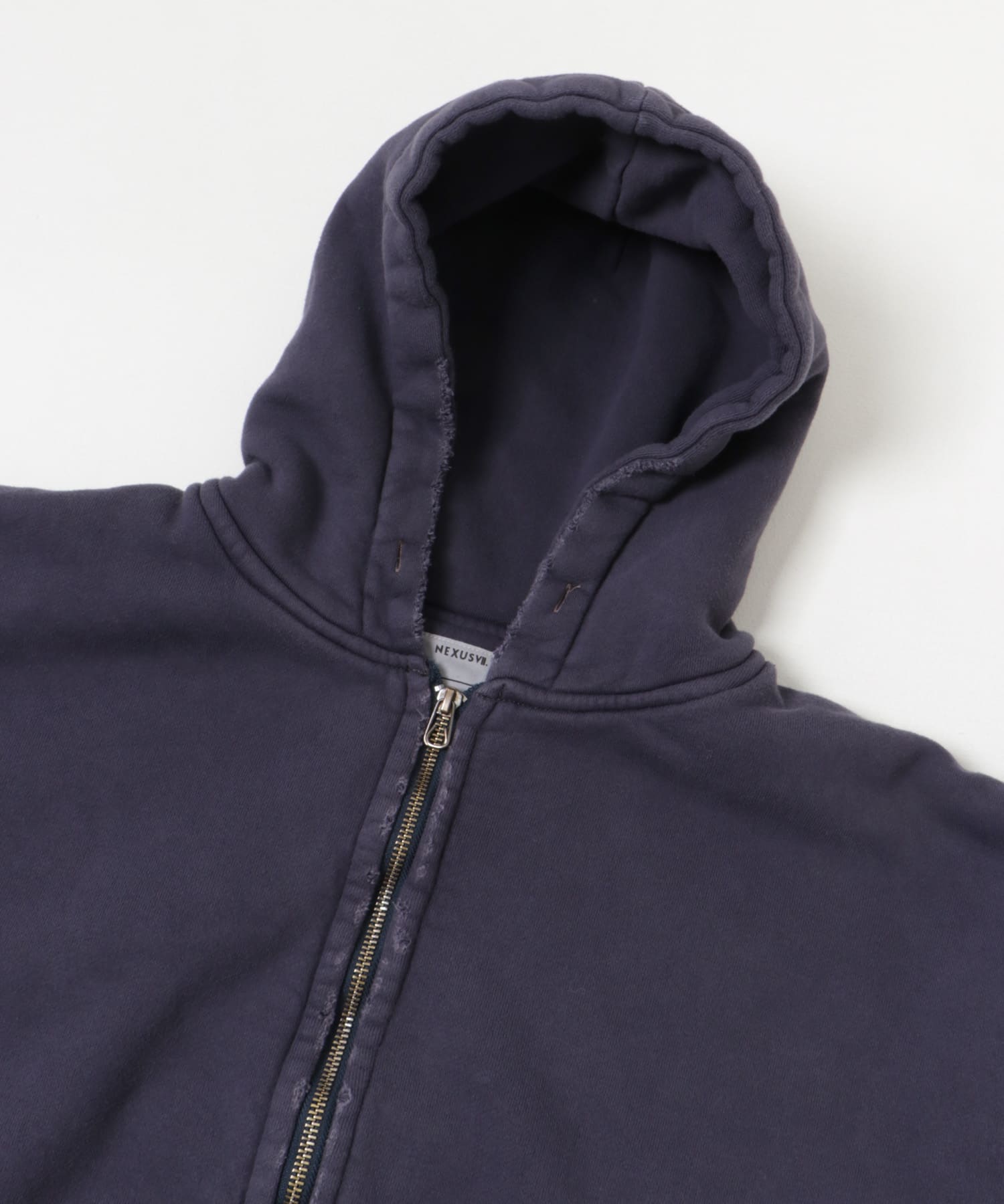 NEXUSVII.　DAMAGED W-FACE HOODIE F.NAVY M