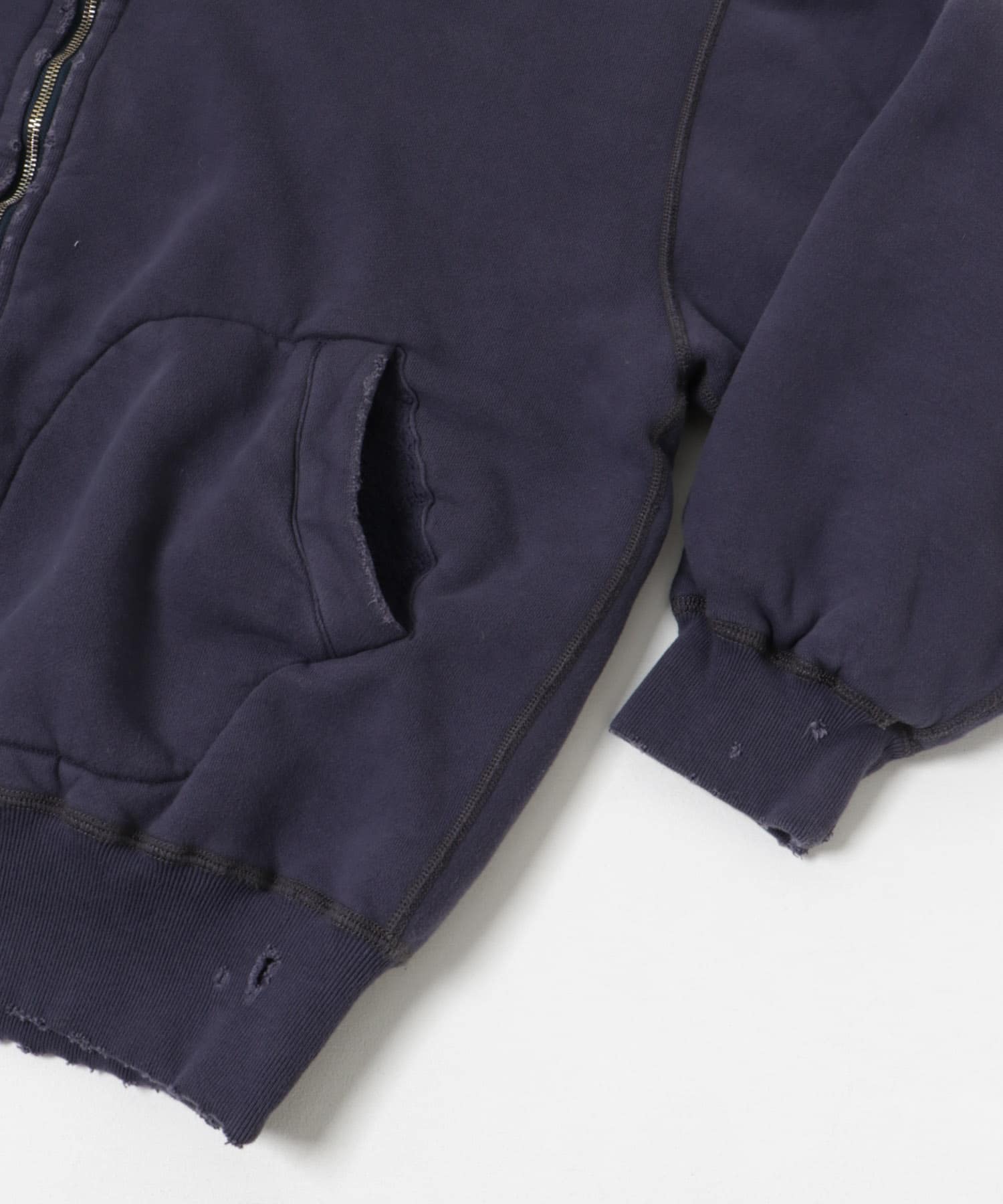 NEXUSVII.　DAMAGED W-FACE HOODIE F.NAVY M