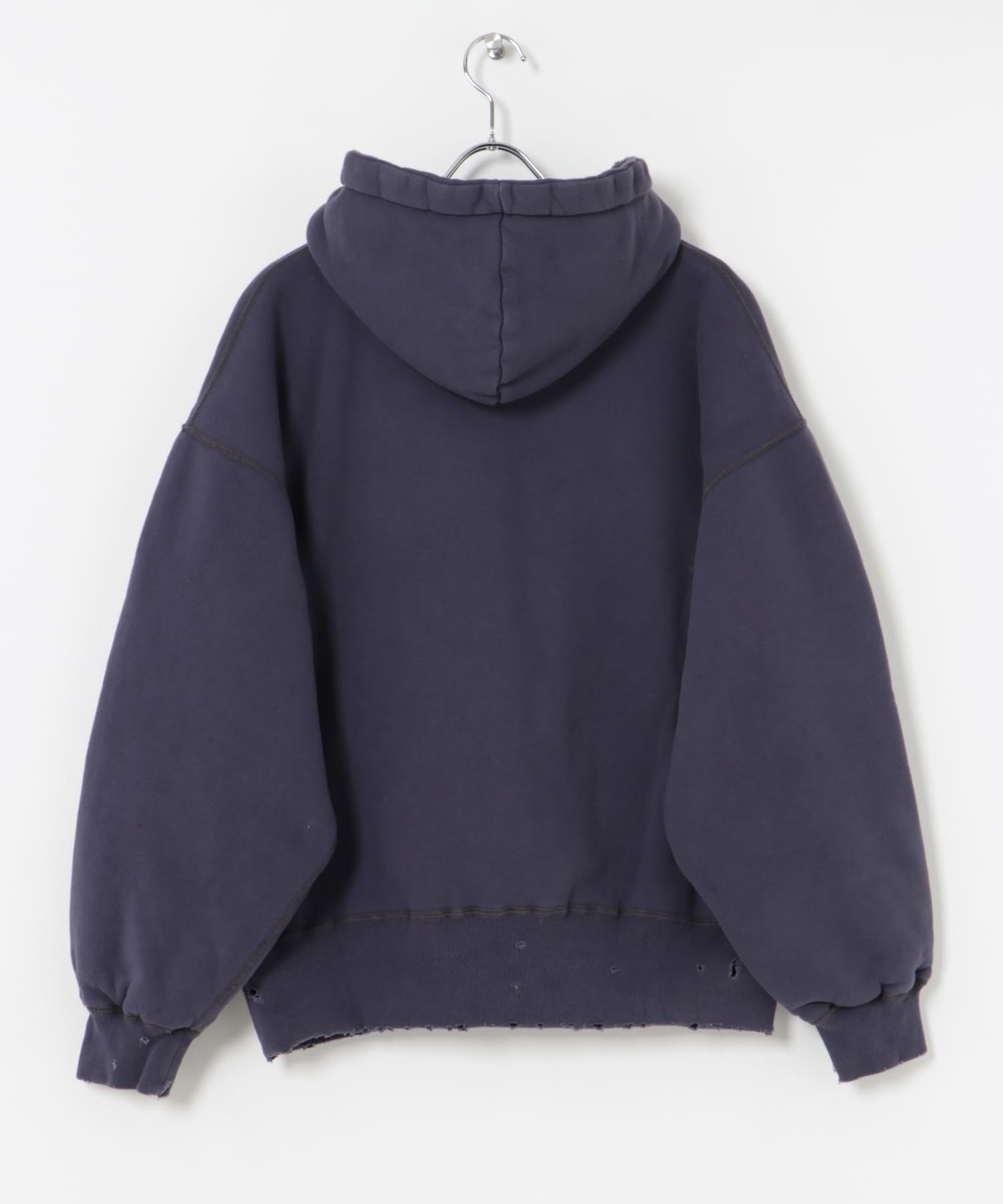 NEXUSVII.　DAMAGED W-FACE HOODIE F.NAVY M