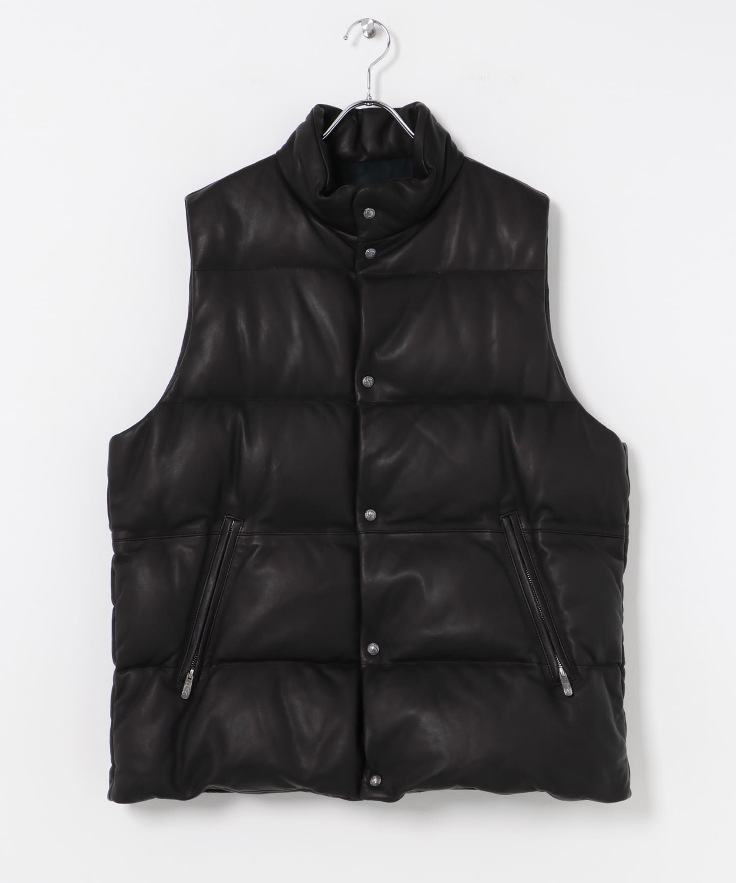 PORTER CLASSIC　LEATHER DOWN VEST W BLACK 2