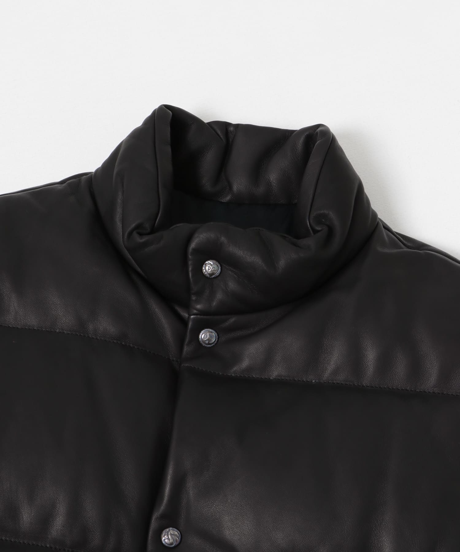 PORTER CLASSIC　LEATHER DOWN VEST W BLACK 2