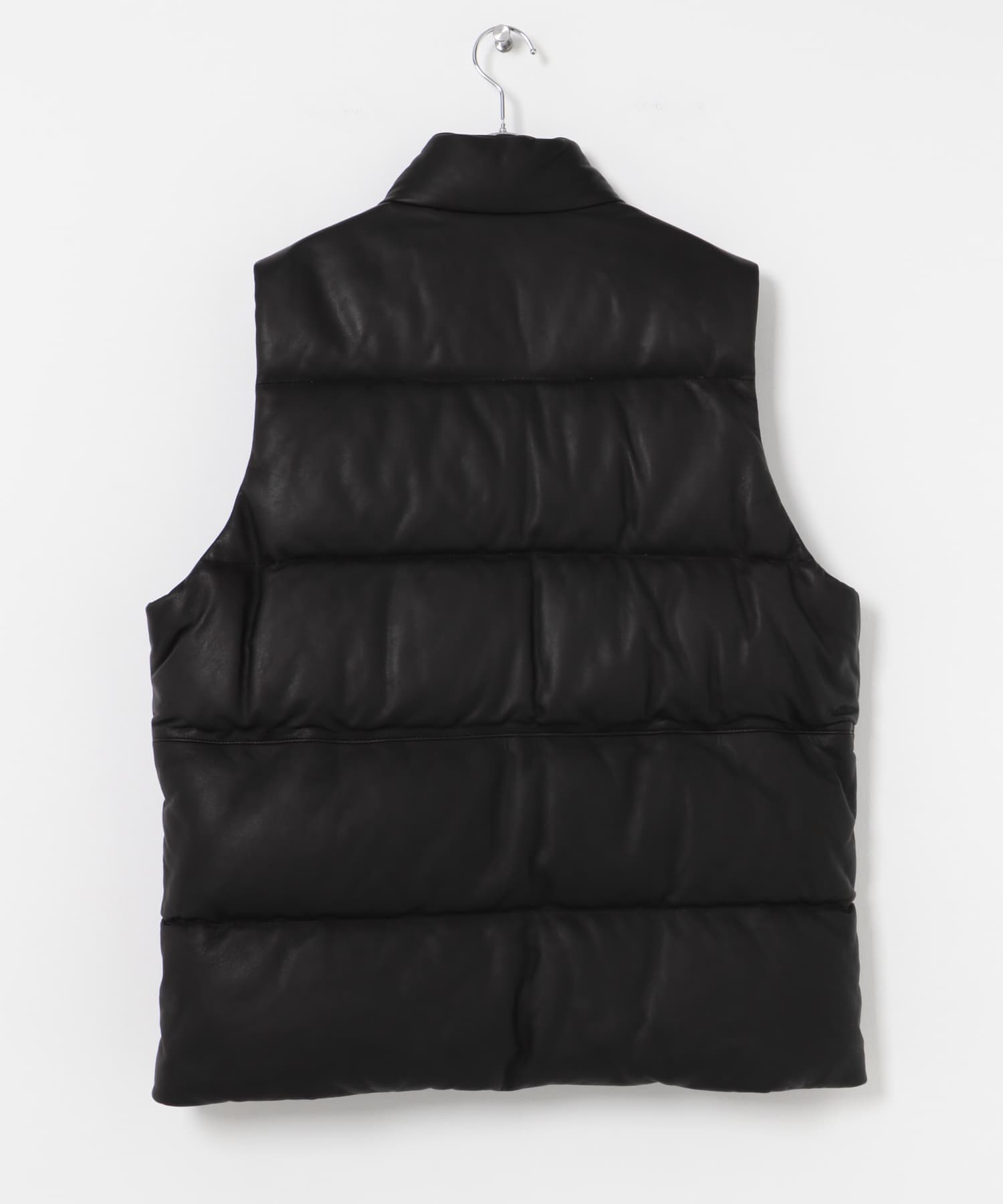 PORTER CLASSIC　LEATHER DOWN VEST W BLACK 2