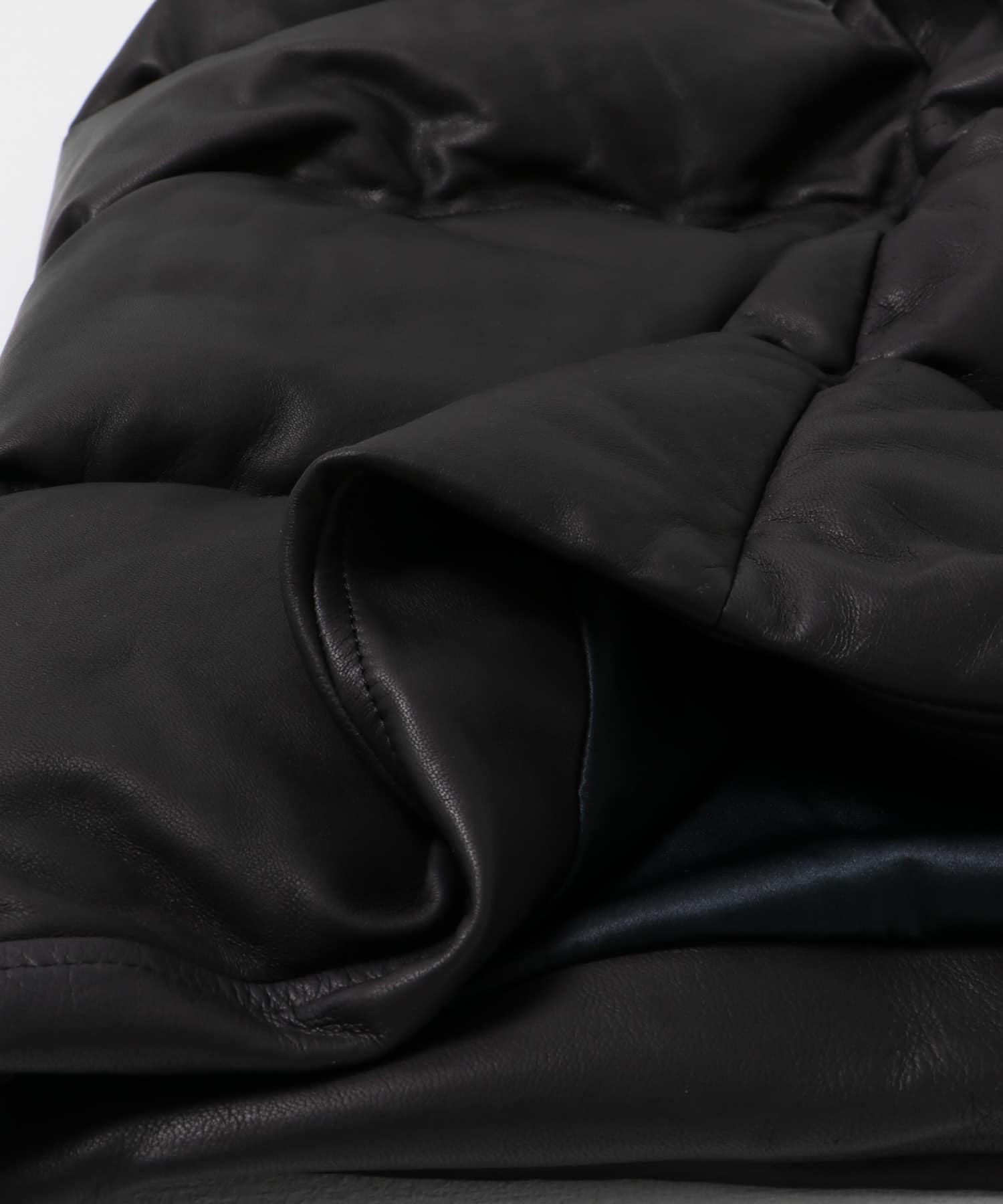 PORTER CLASSIC　LEATHER DOWN VEST W BLACK 2