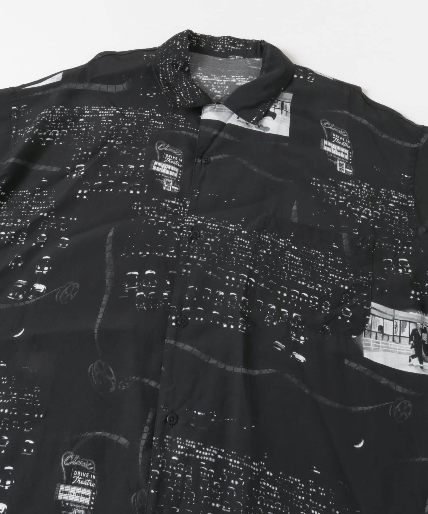 PORTER CLASSIC　ALOHA SHIRTS DRIVEIN THEATER BLK L