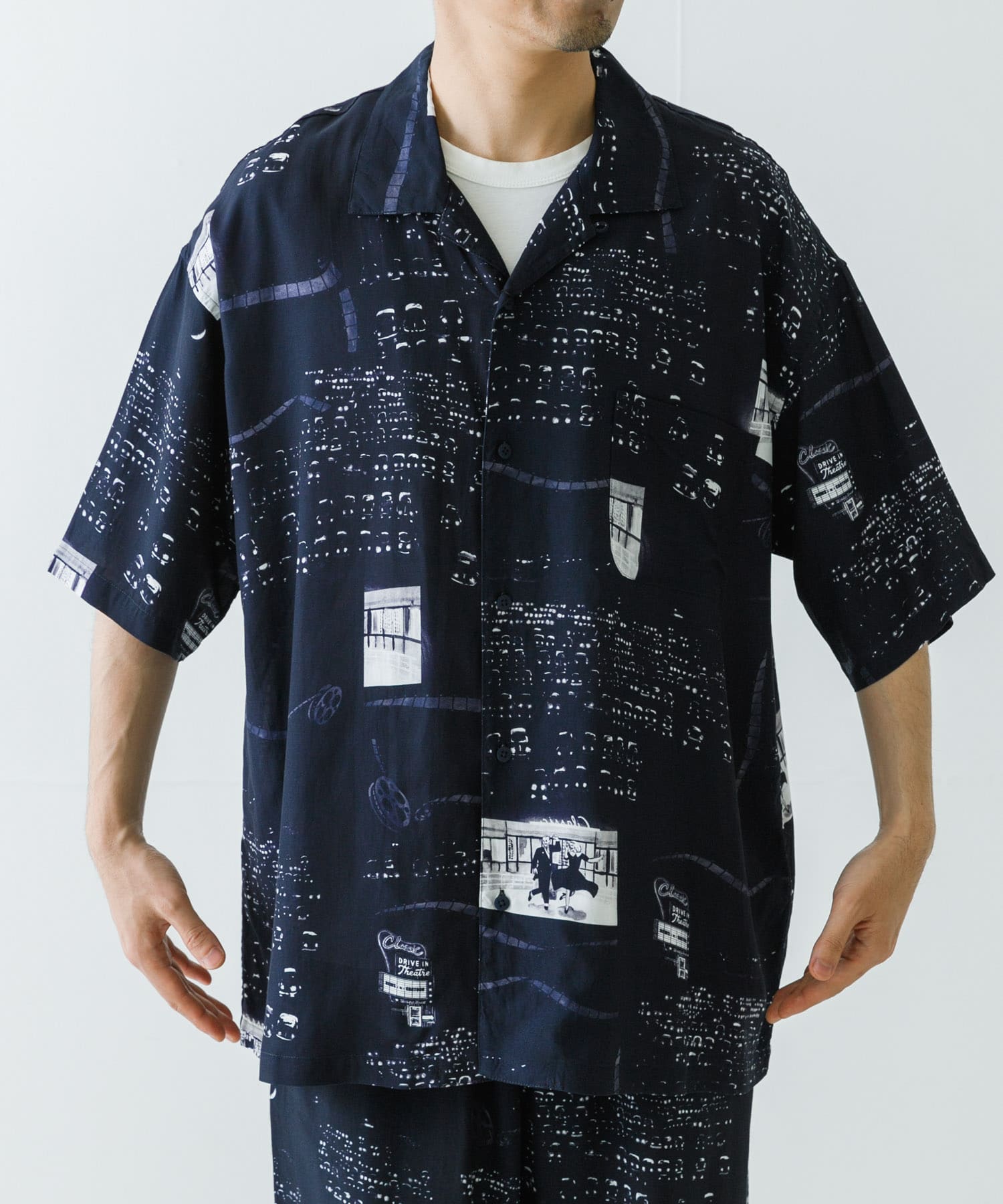 PORTER CLASSIC ALOHA SHIRTS DRIVEIN THEATER(L NVY): トップス