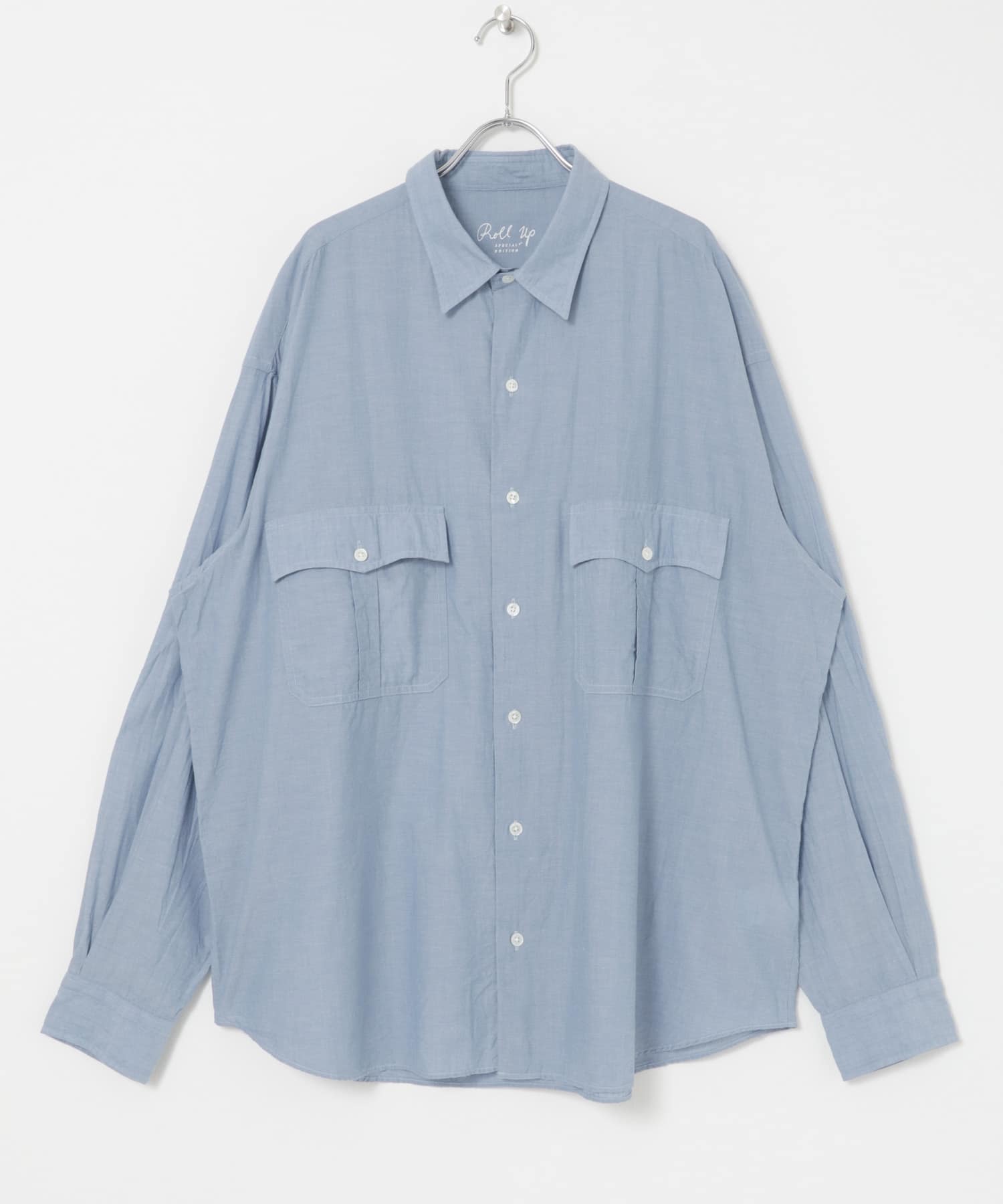 PORTER CLASSIC　ROLL UP CHAMBRAY SHIRTS BLU XL