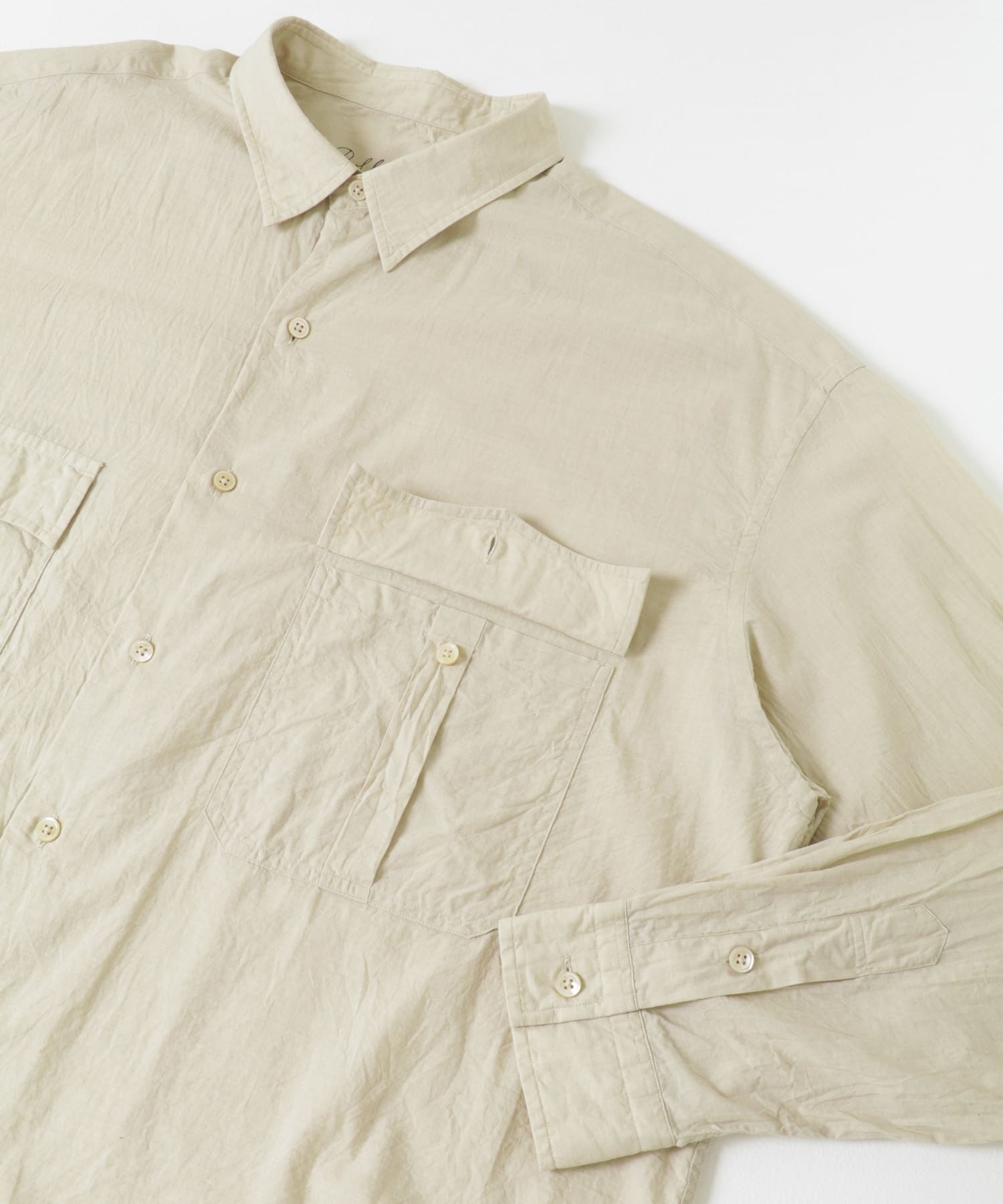 PORTER CLASSIC　ROLL UP CHAMBRAY SHIRTS BGE XL