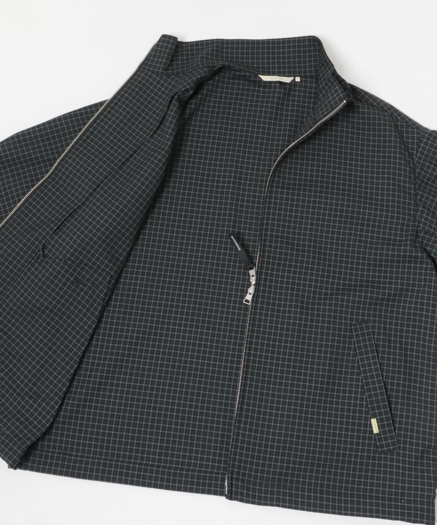 FARAH　Stand Collar Zip Up Blouson Blk Plaids M