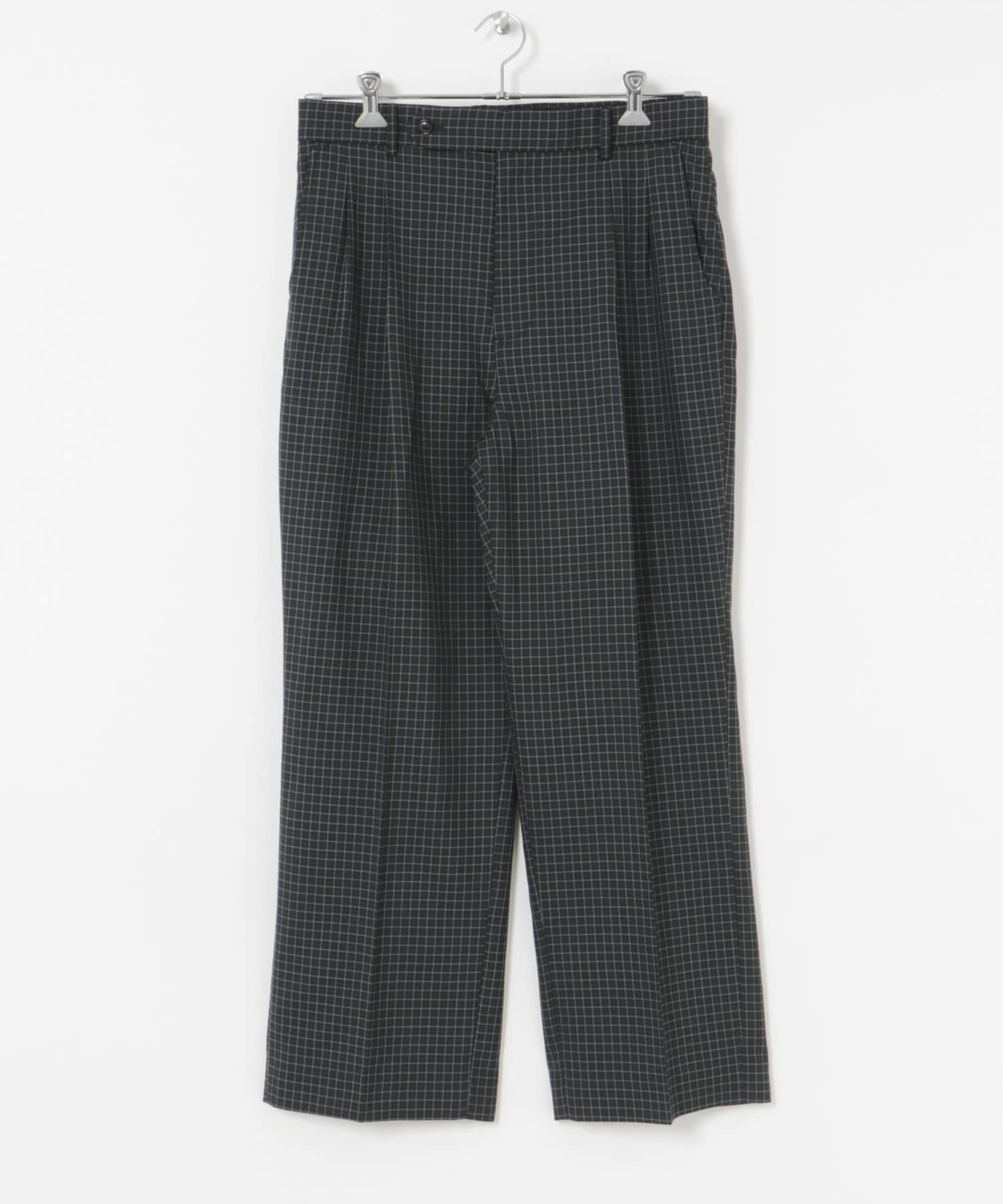 FARAH　Out Tuck Wide Tapered PANTS Blk Plaids 30