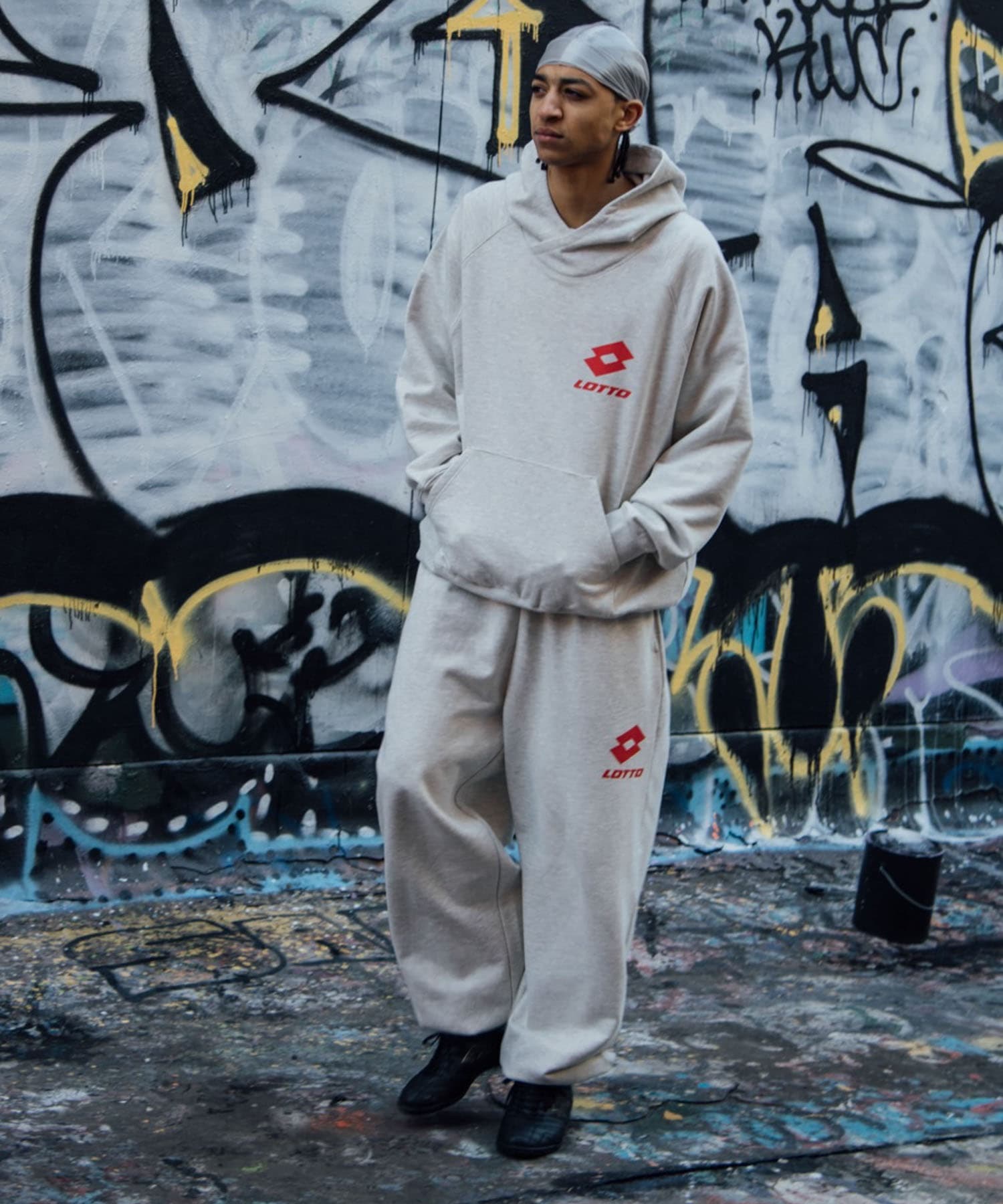 LOTTO　CLASSIC BIG LOGO HOODIE GRAY M