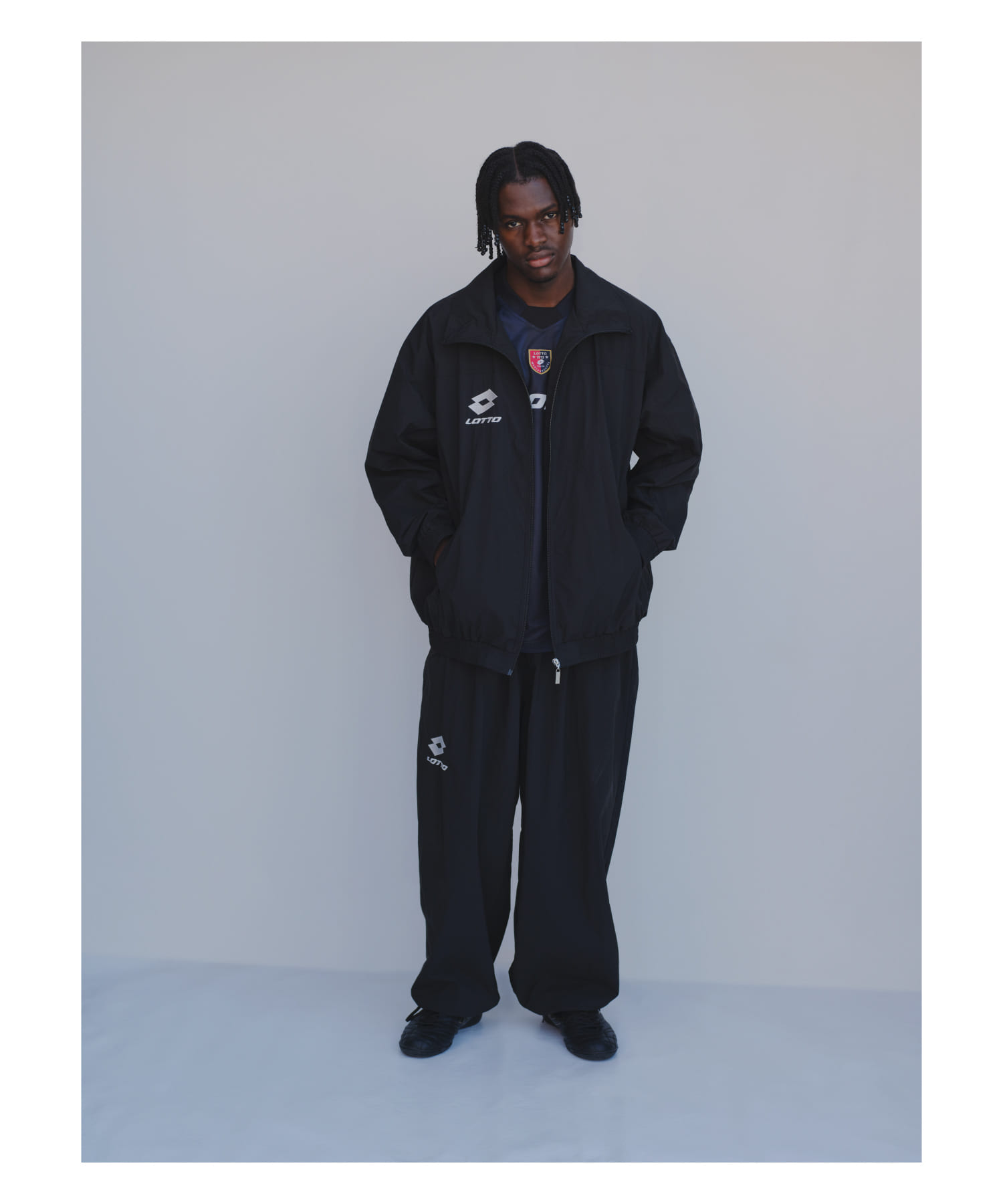 LOTTO　LOGO NYLON PANTS BLACK M
