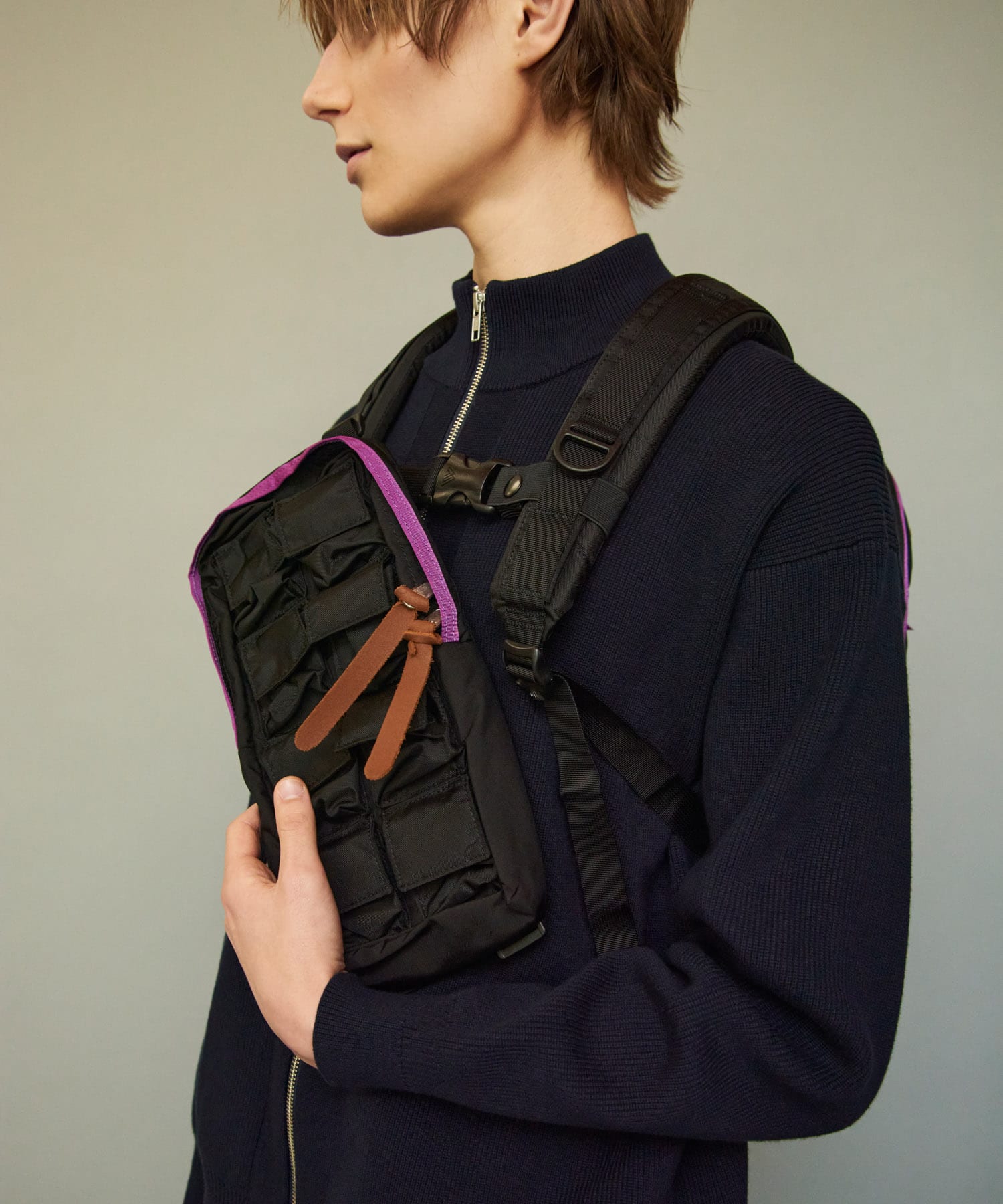 NEXUSVII.×GREGORY　SINGLE POCKET PARASITE BLK/PUR FREE