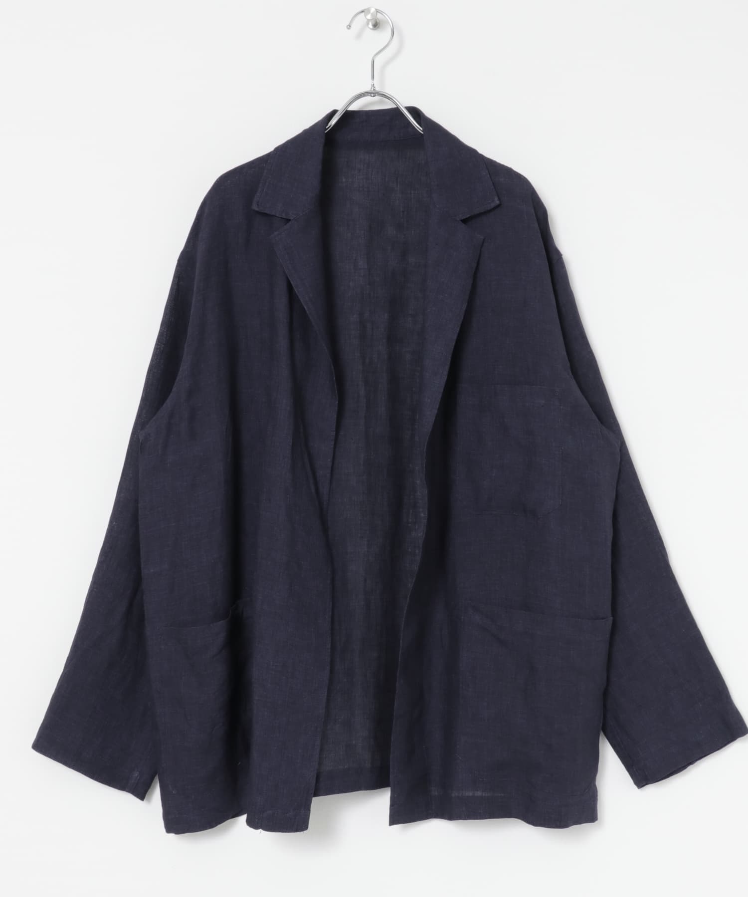 YLEVE　LINEN POPLIN JACKET 120 NAVY 3