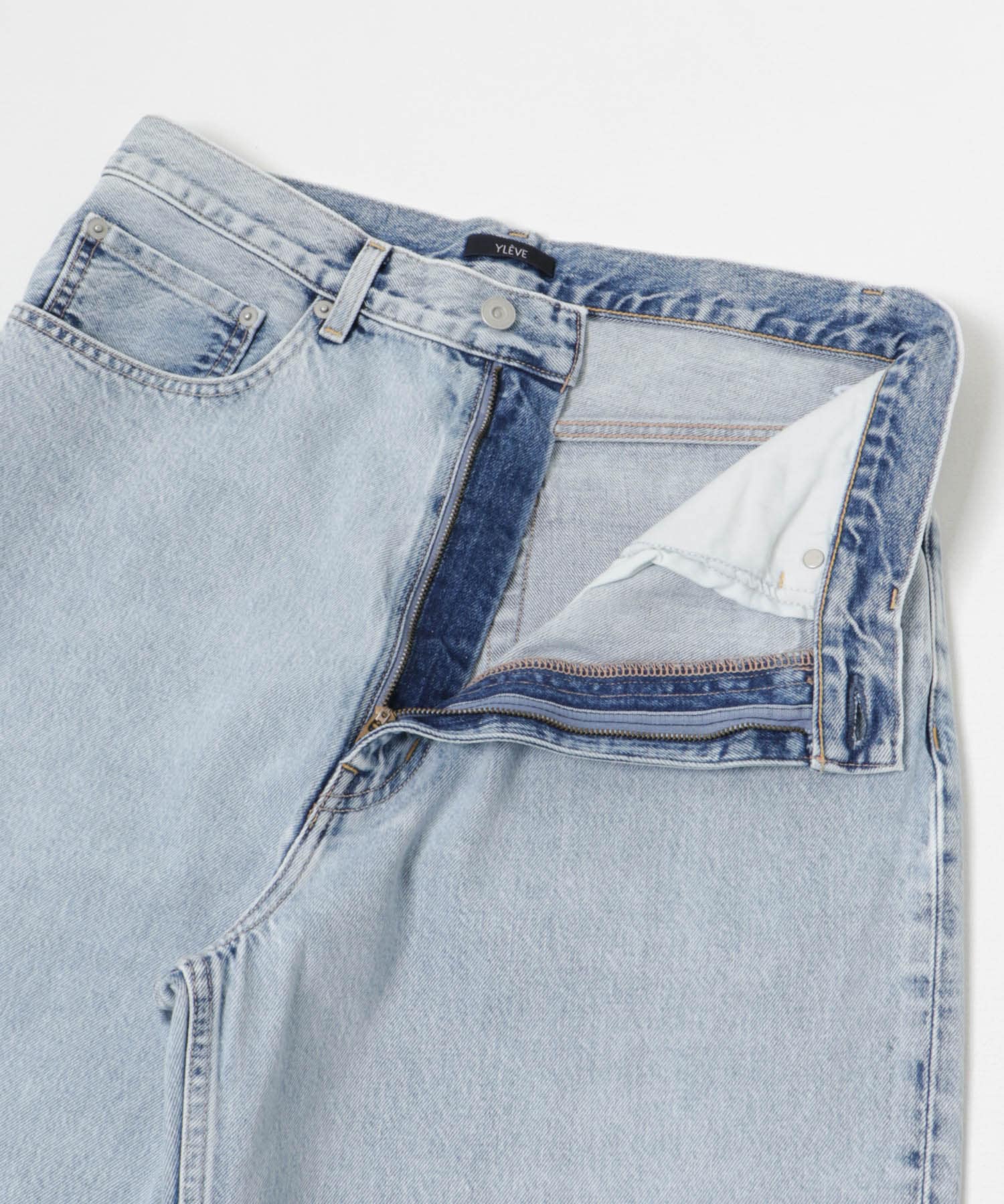 YLEVE　13.5oz DENIM BAGGY FADE 110 I IDG 3