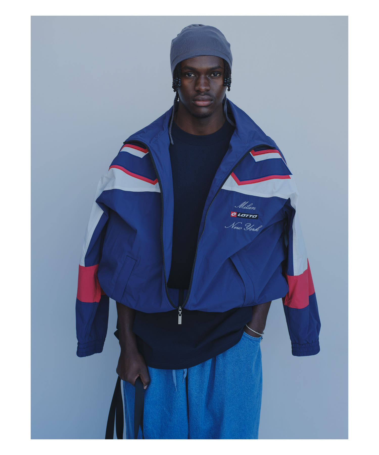 LOTTO　MILAN NEWYORK NY BLOUSON NAVY M