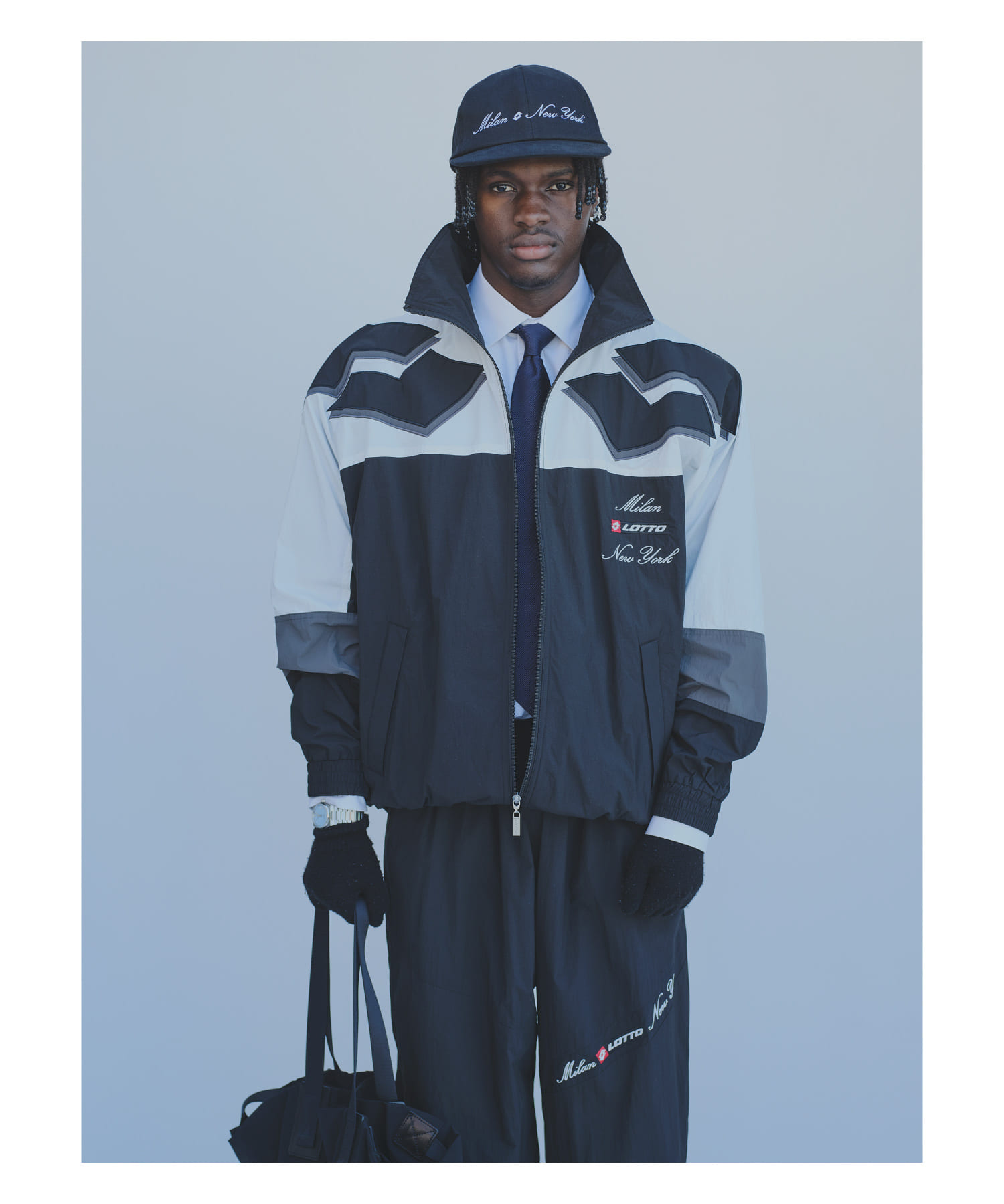 LOTTO　MILAN NEWYORK NY BLOUSON BLACK M