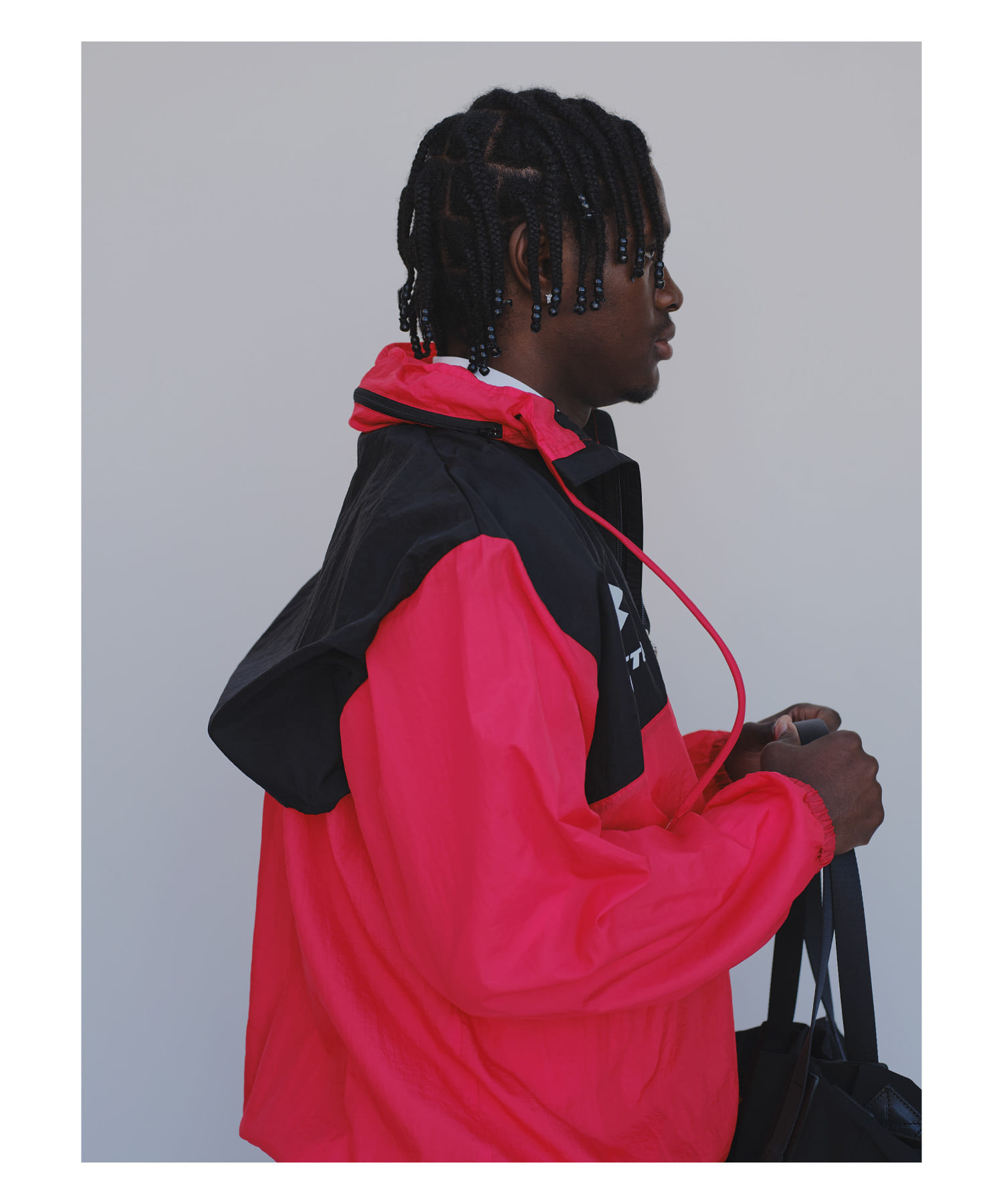 LOTTO　COLORBLOCK  H/ZIP BLOUSON RED×BLK M