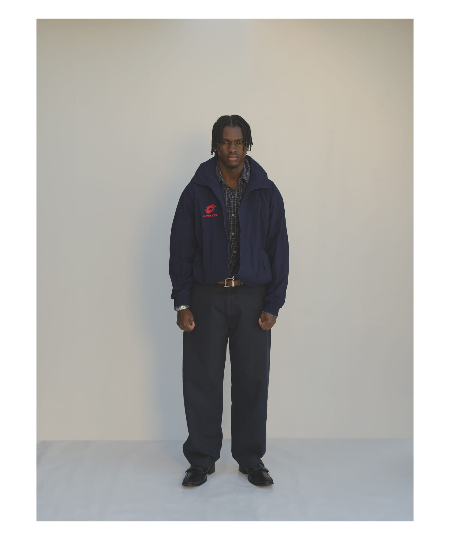 LOTTO　LOGO NYLON BLOUSON NAVY M