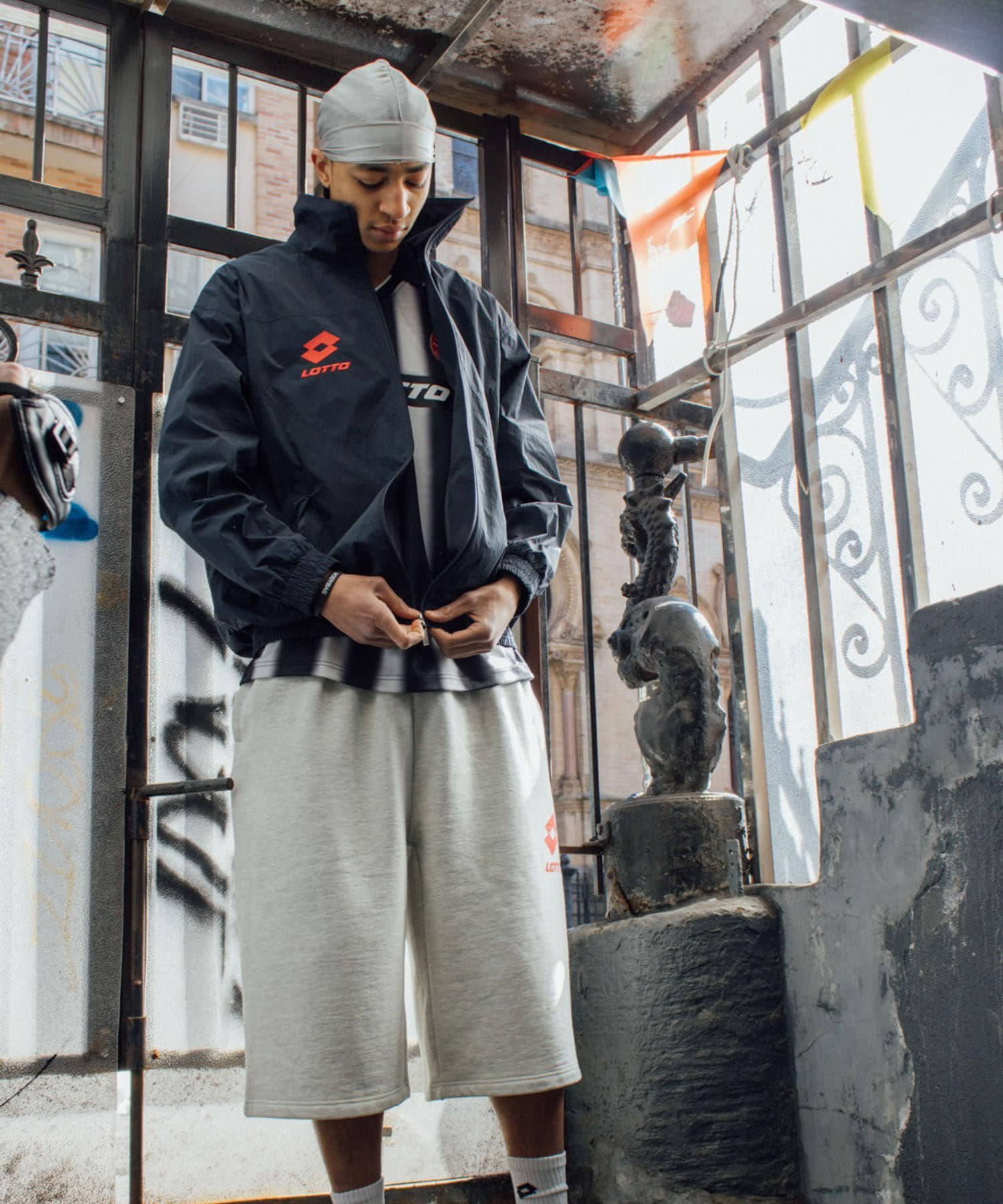 LOTTO　LOGO NYLON BLOUSON NAVY M