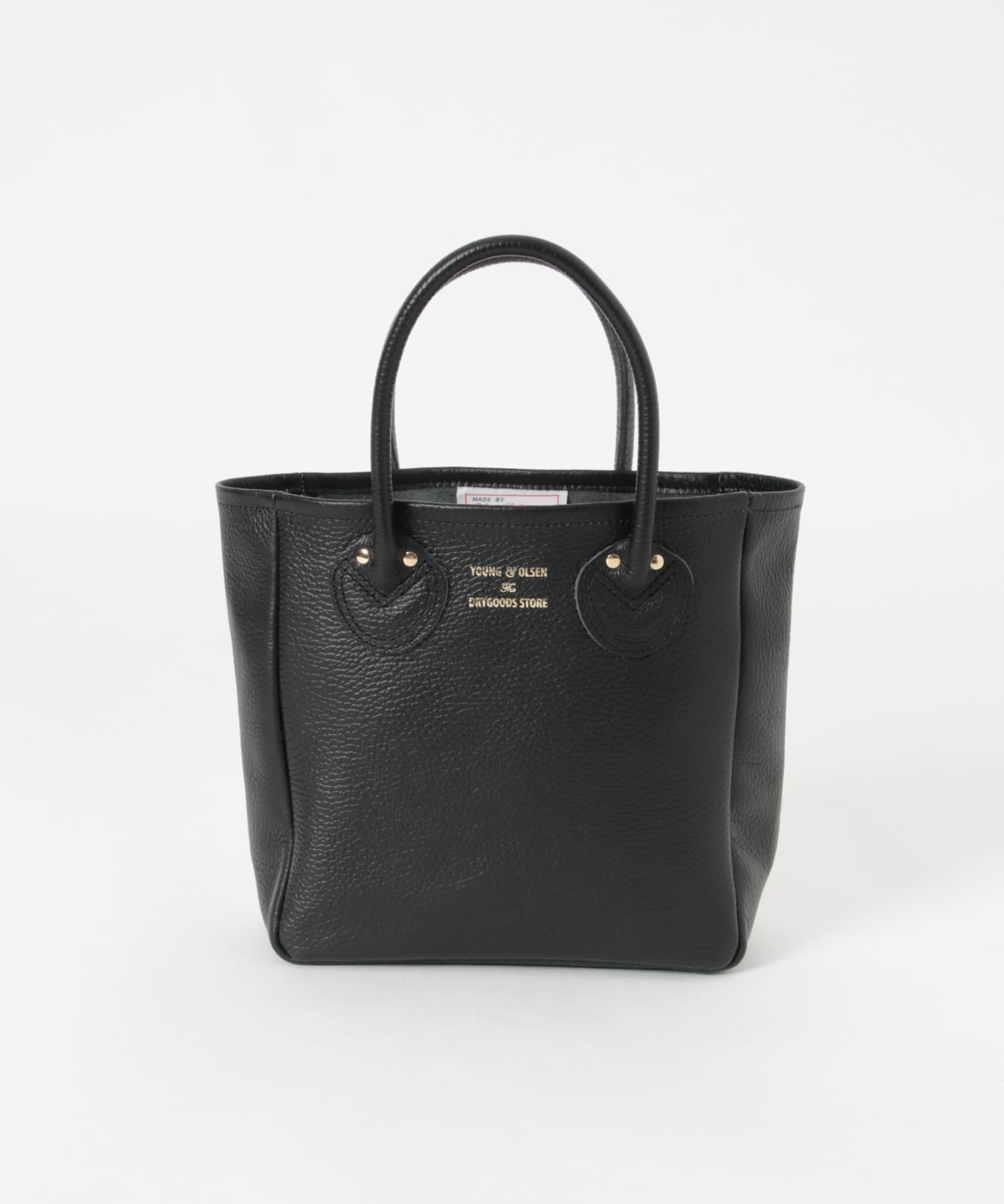 YOUNG&OLSEN　EMBOSSED LEATHER TOTE S BLACK FREE