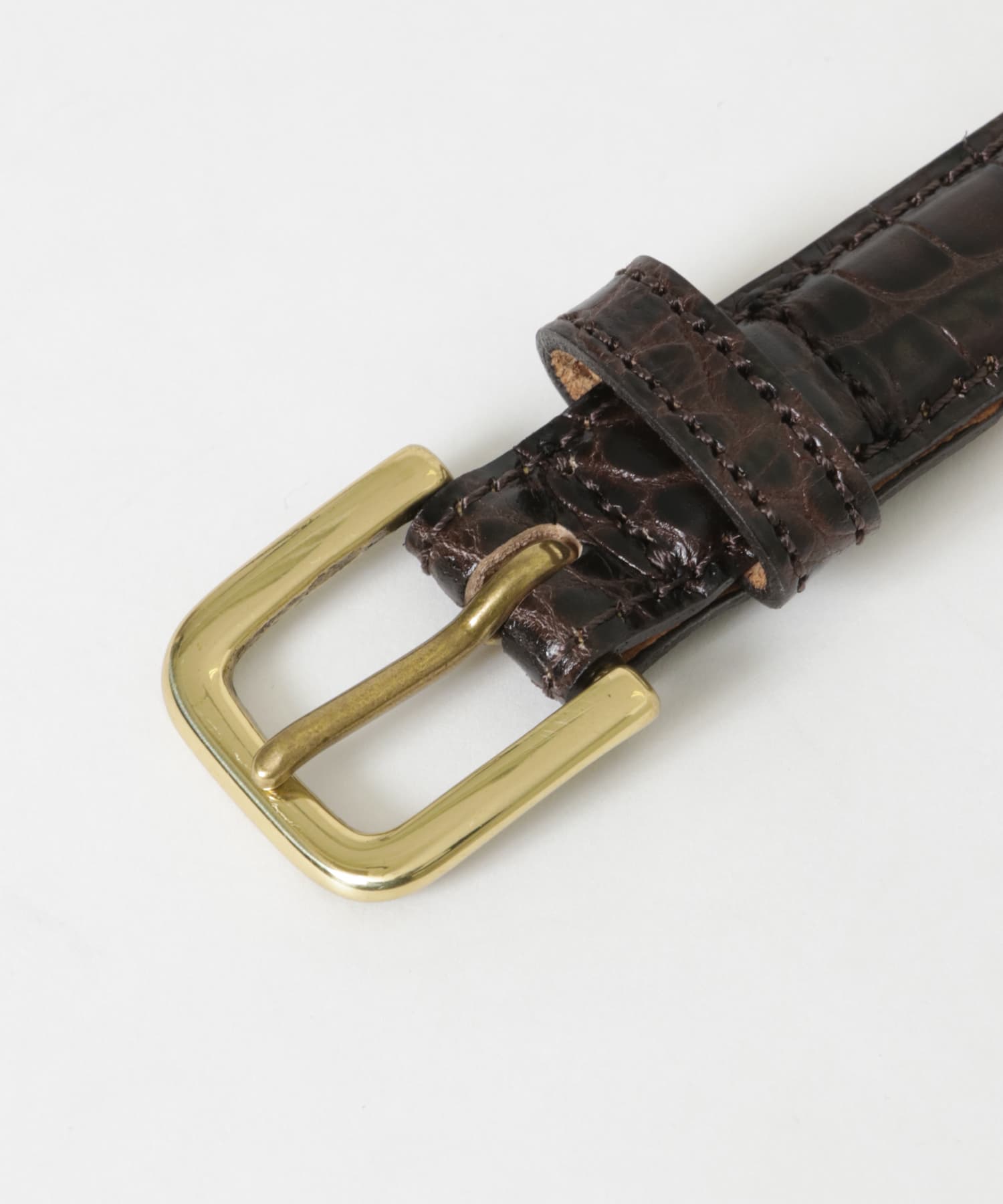 Scye　Press Croco Dress Belt ダークブラウン M