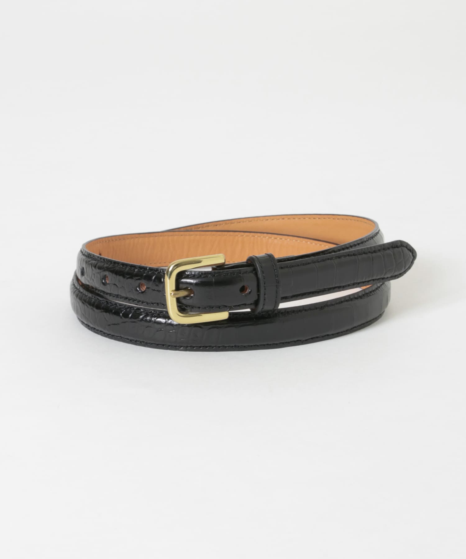 Scye　Press Croco Dress Belt クロ M