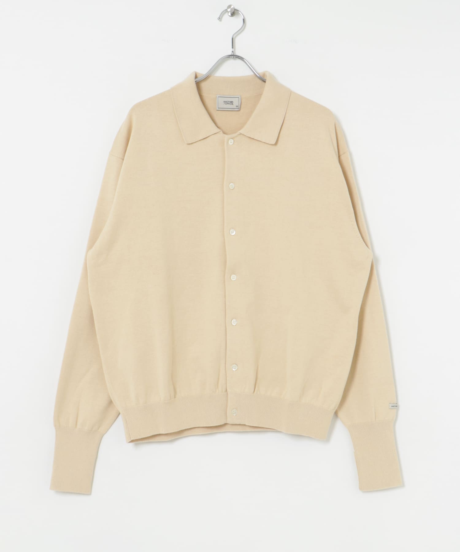 ANOTHER OFFICE　Scape Knit Polo Cardigan Almond MLK 1