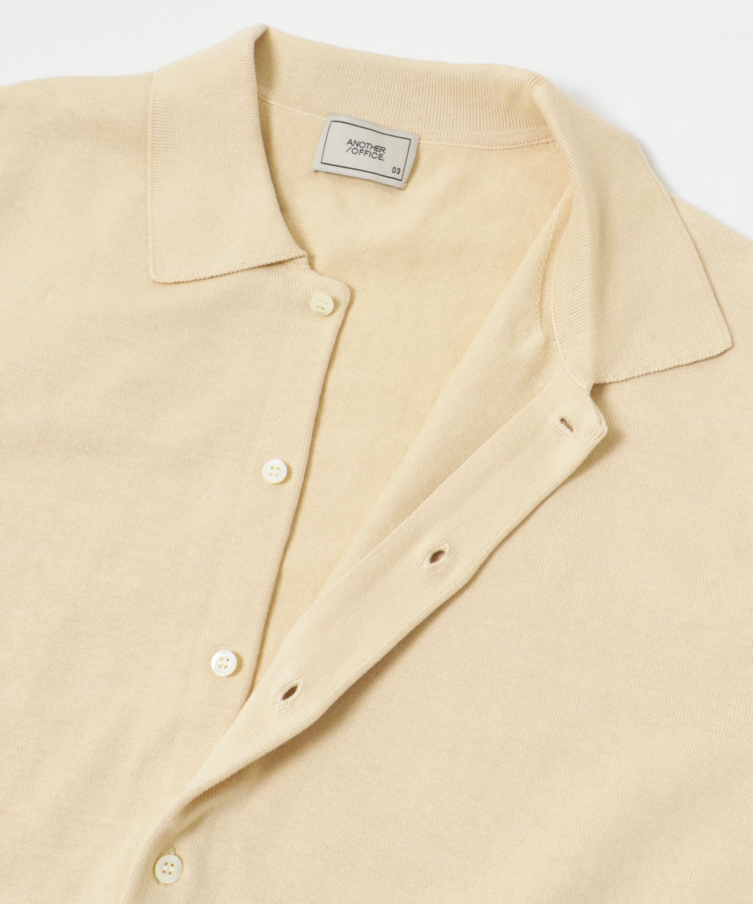 ANOTHER OFFICE　Scape Knit Polo Cardigan Almond MLK 1