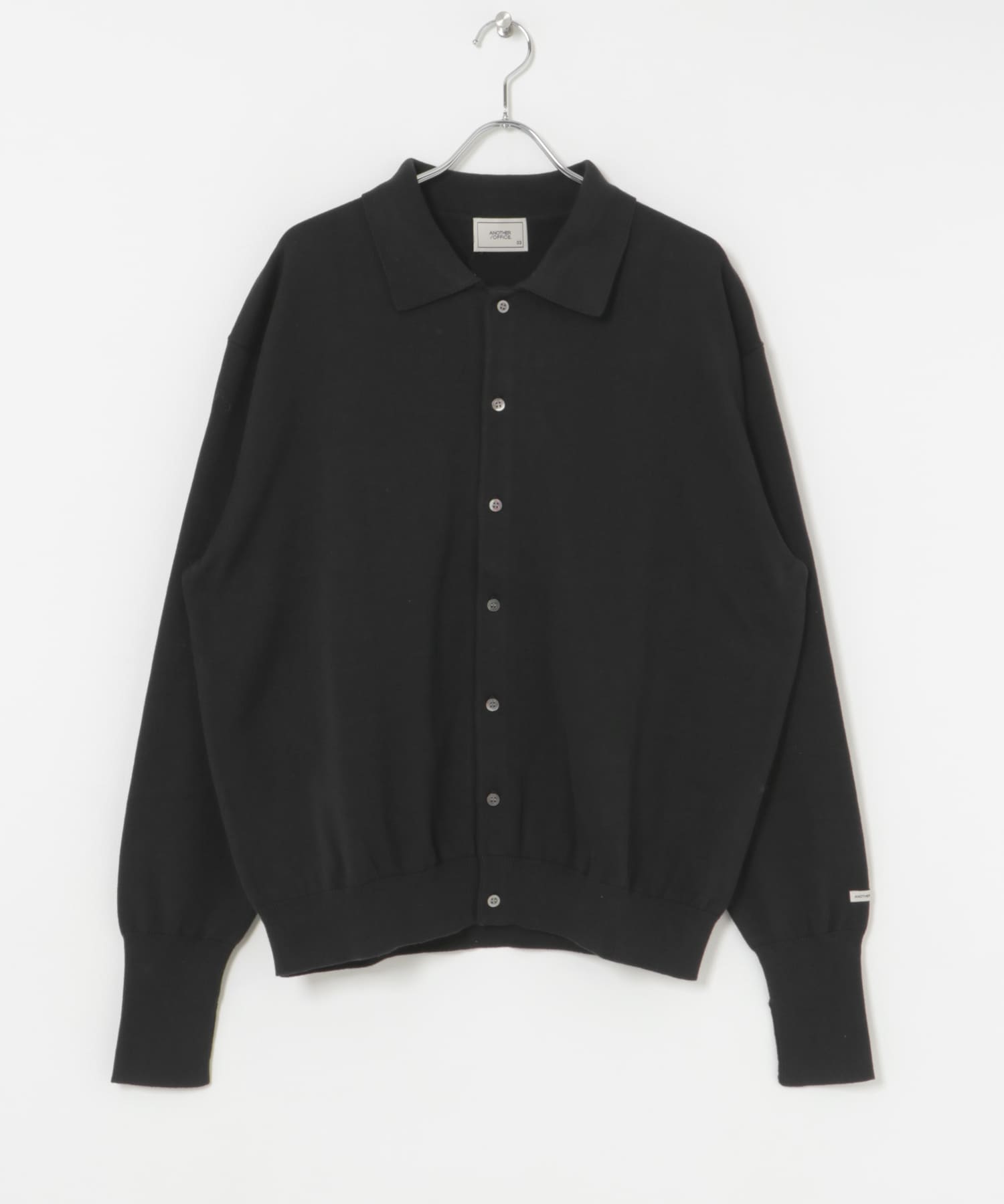 ANOTHER OFFICE　Scape Knit Polo Cardigan Black 1