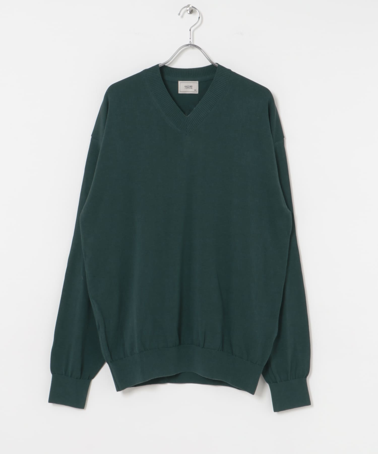 ANOTHER OFFICE　Current Silk V-neck Knit Forest 1