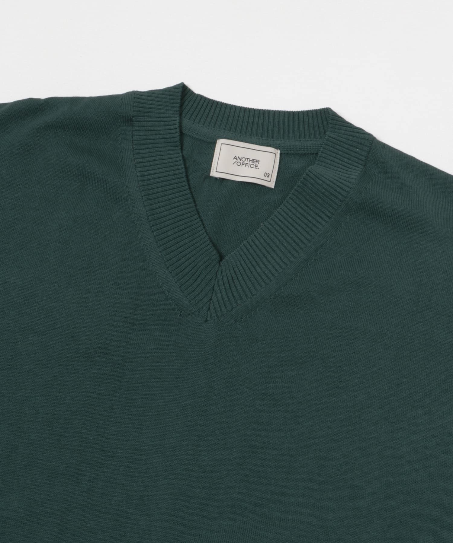 ANOTHER OFFICE　Current Silk V-neck Knit Forest 1